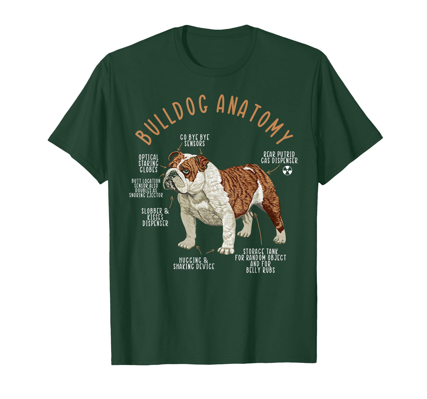 English Bulldog Anatomy Dog Biology Dog Lover T-Shirt