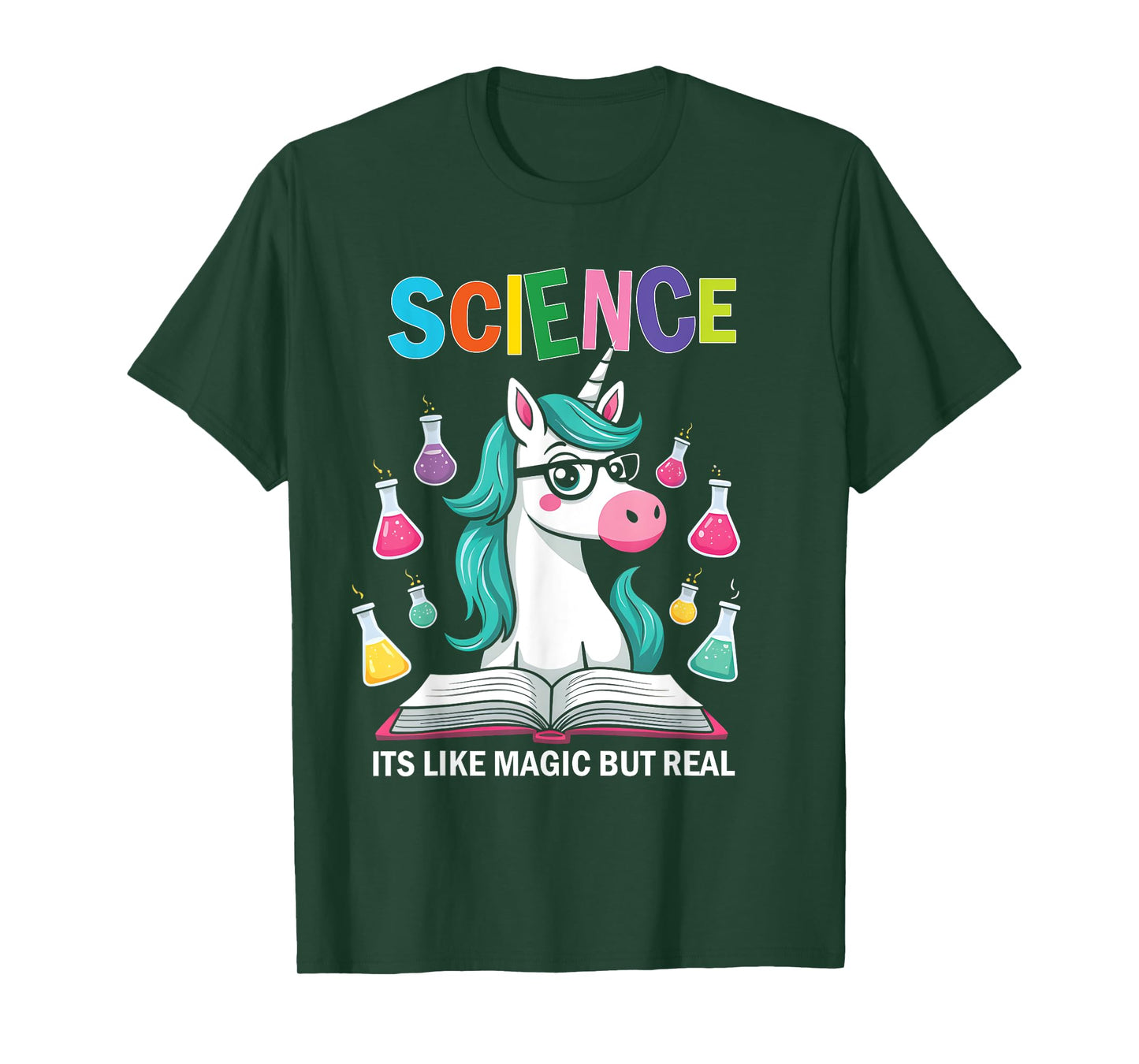 Funny Science Is Like Magic But Real Unicorn Funny Science T-Shirt