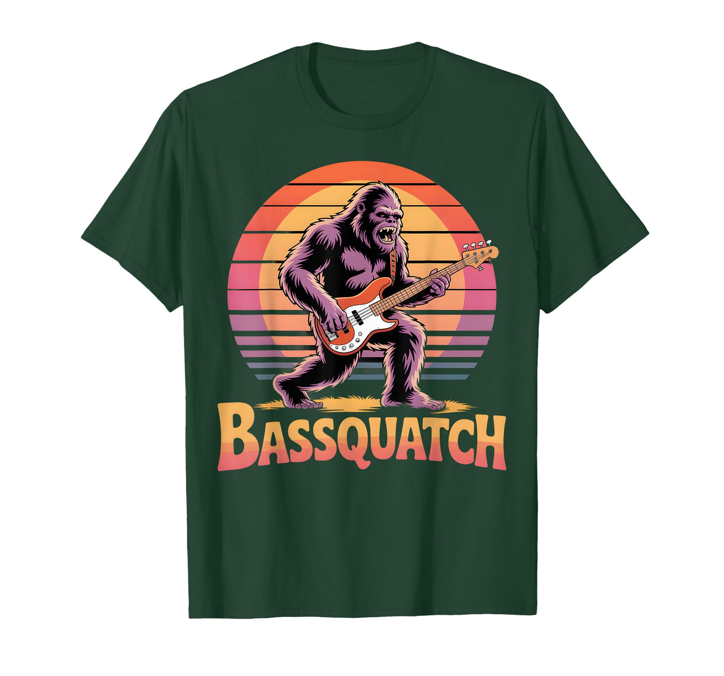 Bassquatch Funny Sasquatch Playing Bass T-Shirt