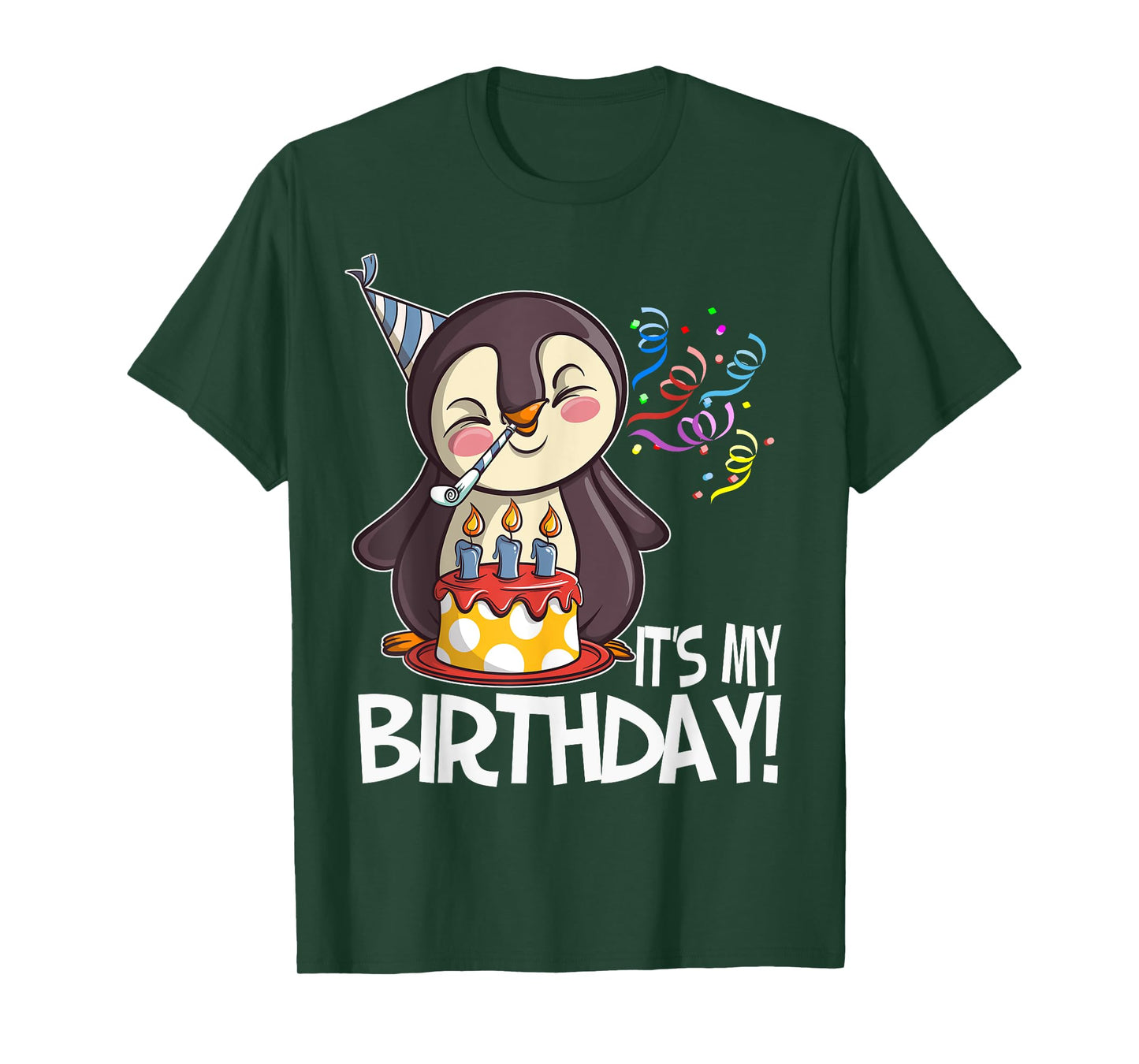 It's My Birthday Penguin T Shirt Gift for Girls Boys Adults T-Shirt