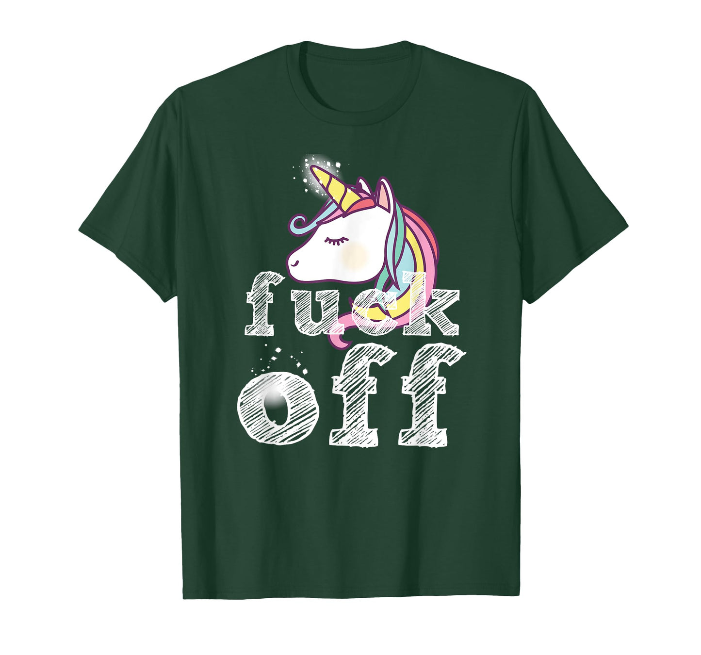 Cute Unicorn Cartoon Image - Crude Saying Fuck Off - Funny T-Shirt