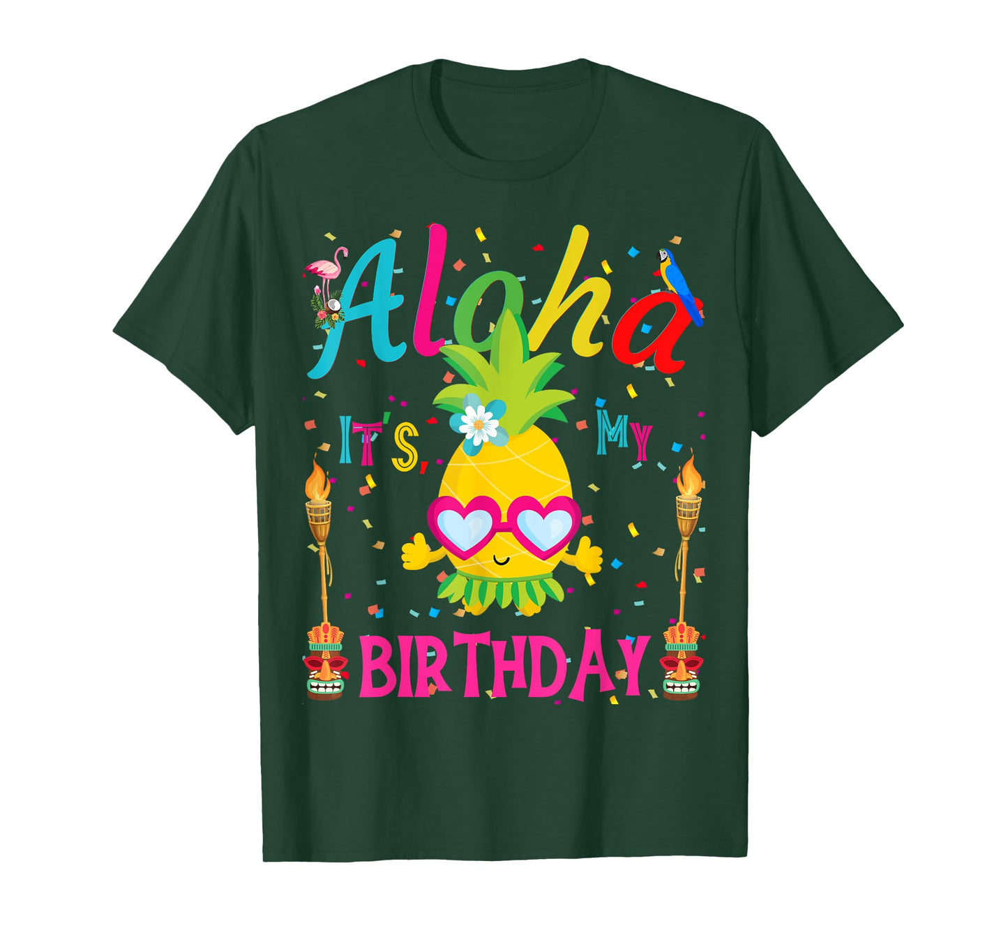 Aloha It's My Birthday Hawaii Girl Women's Pineapple Luau T-Shirt