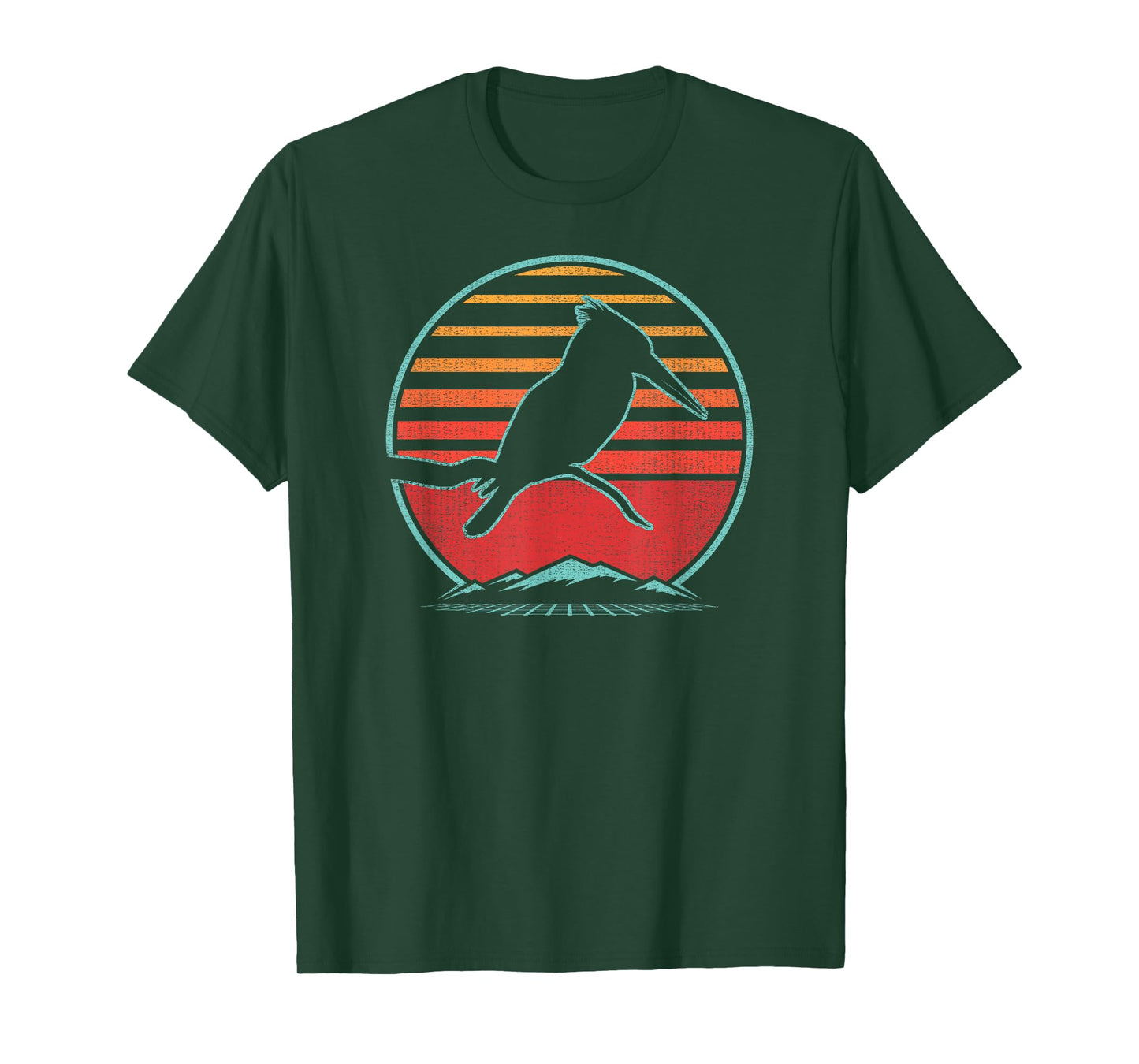 Kingfisher Bird Retro Vintage 80s Style Birding Gift T-Shirt
