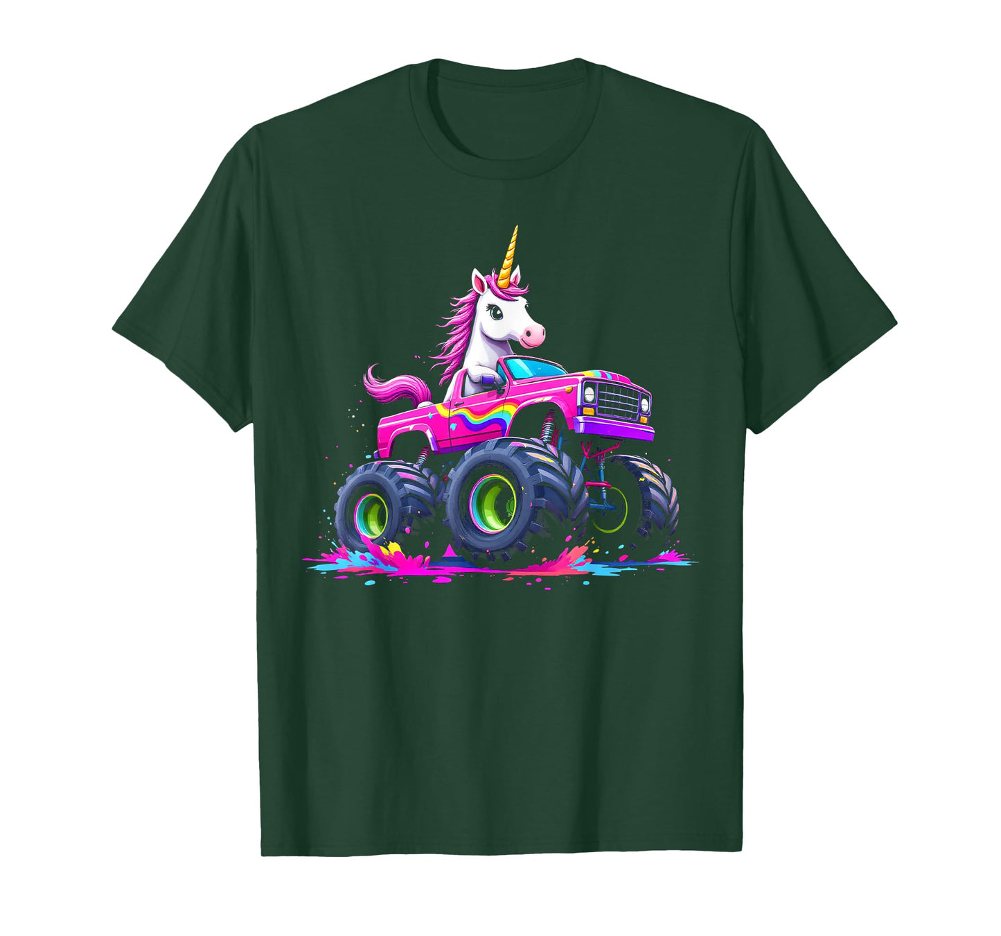 Monster Truck Unicorn Birthday Party Monster Truck Girl T-Shirt