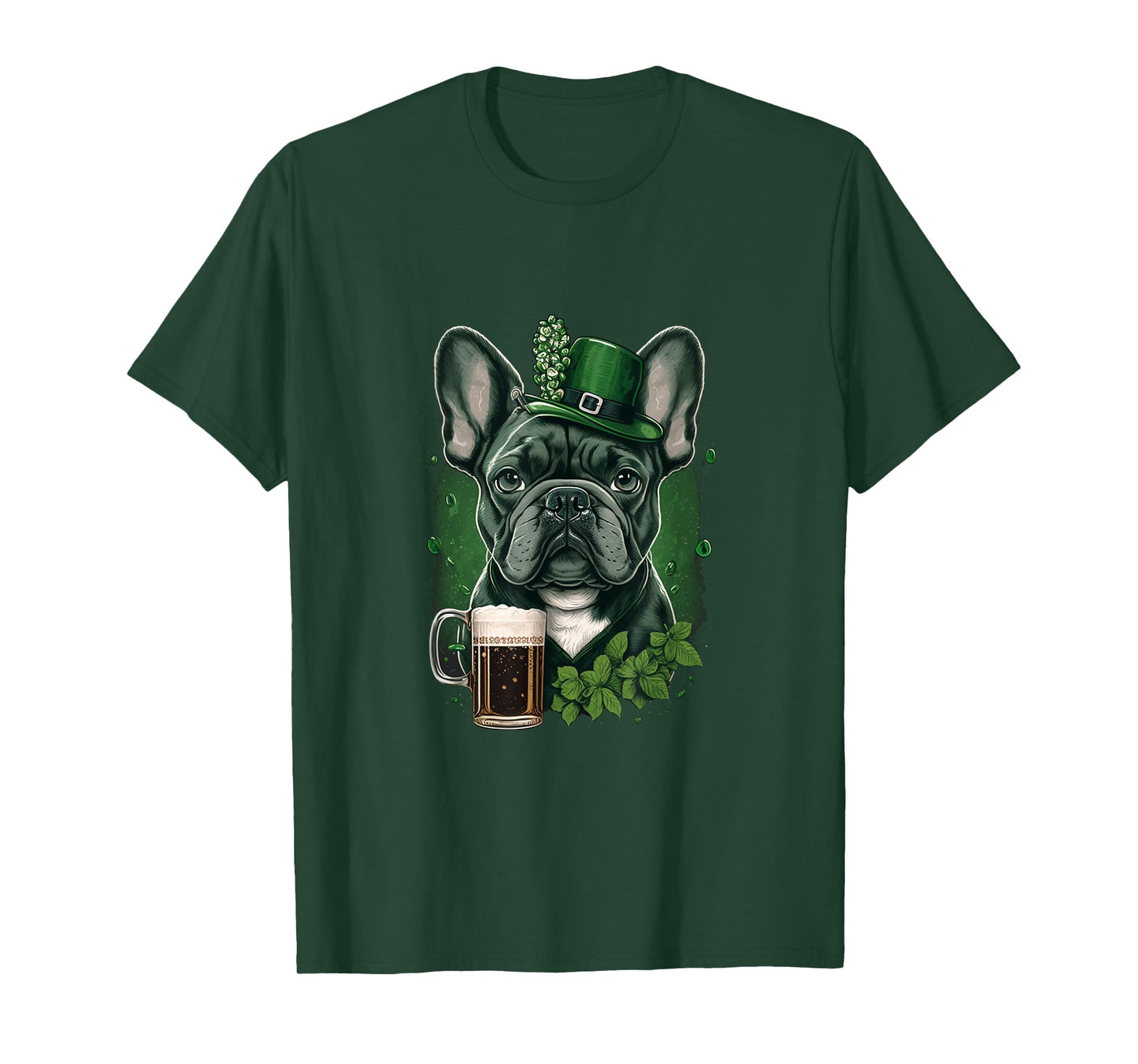 French Bulldog |St. Patricks Day Beer Shamrock Ireland Dog T-Shirt for Men Women