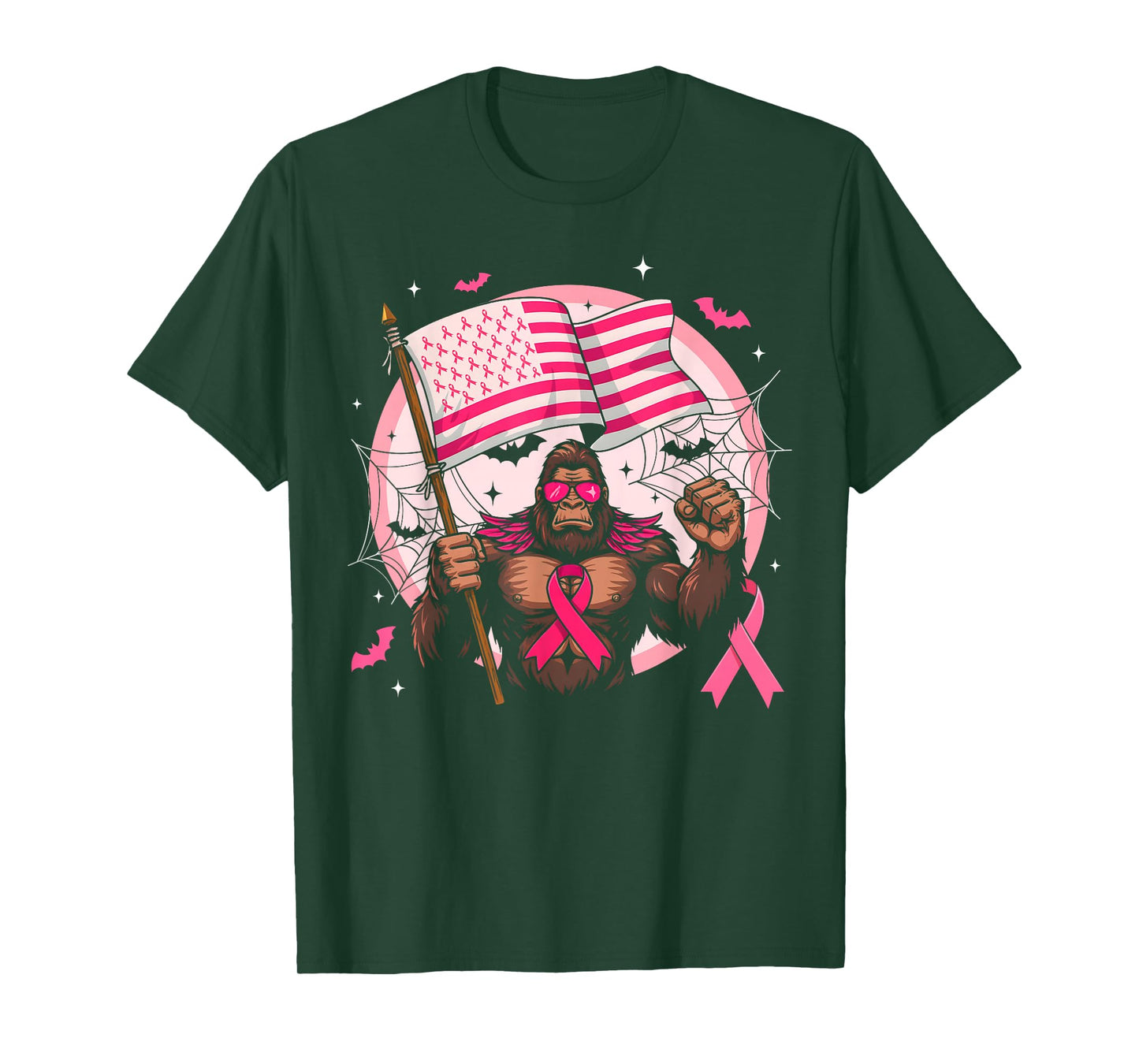Bigfoot Pink Ribbon Breast Cancer Awareness Month Women Men T-Shirt