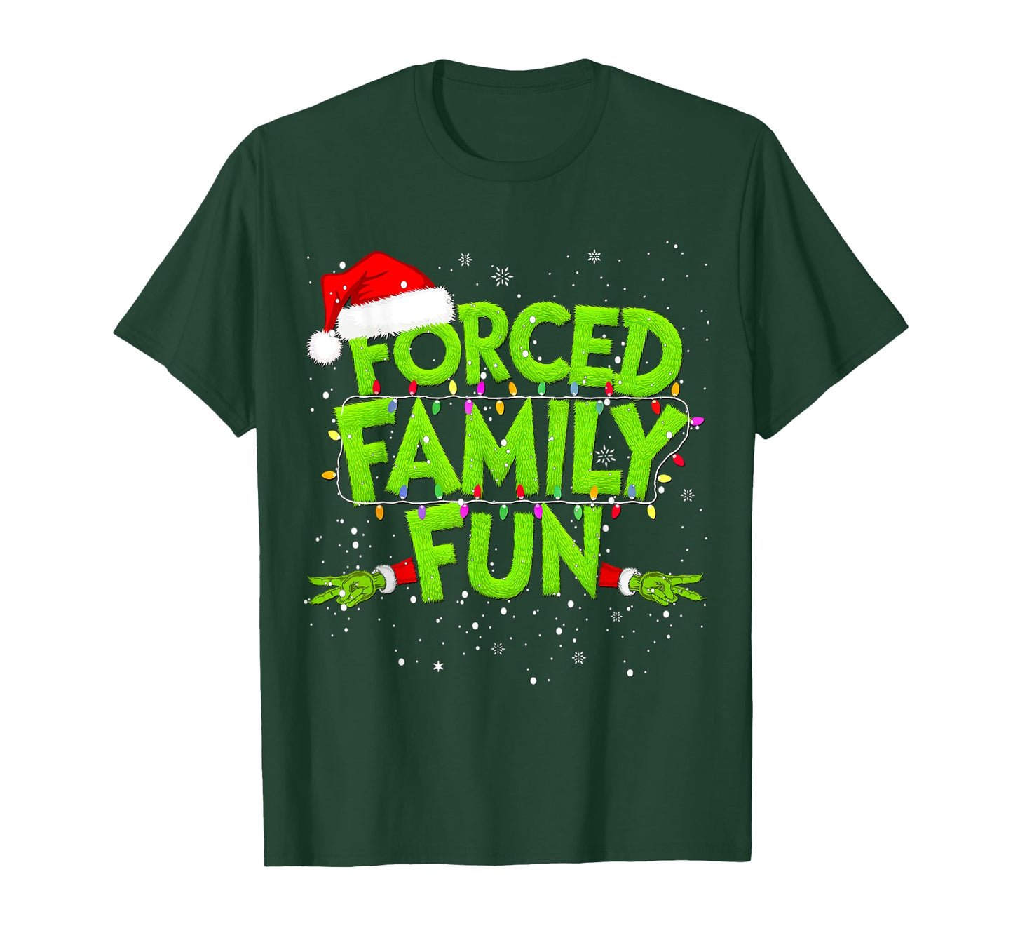 Forced Family Fun Christmas Shirts Matching Family Pajama T-Shirt