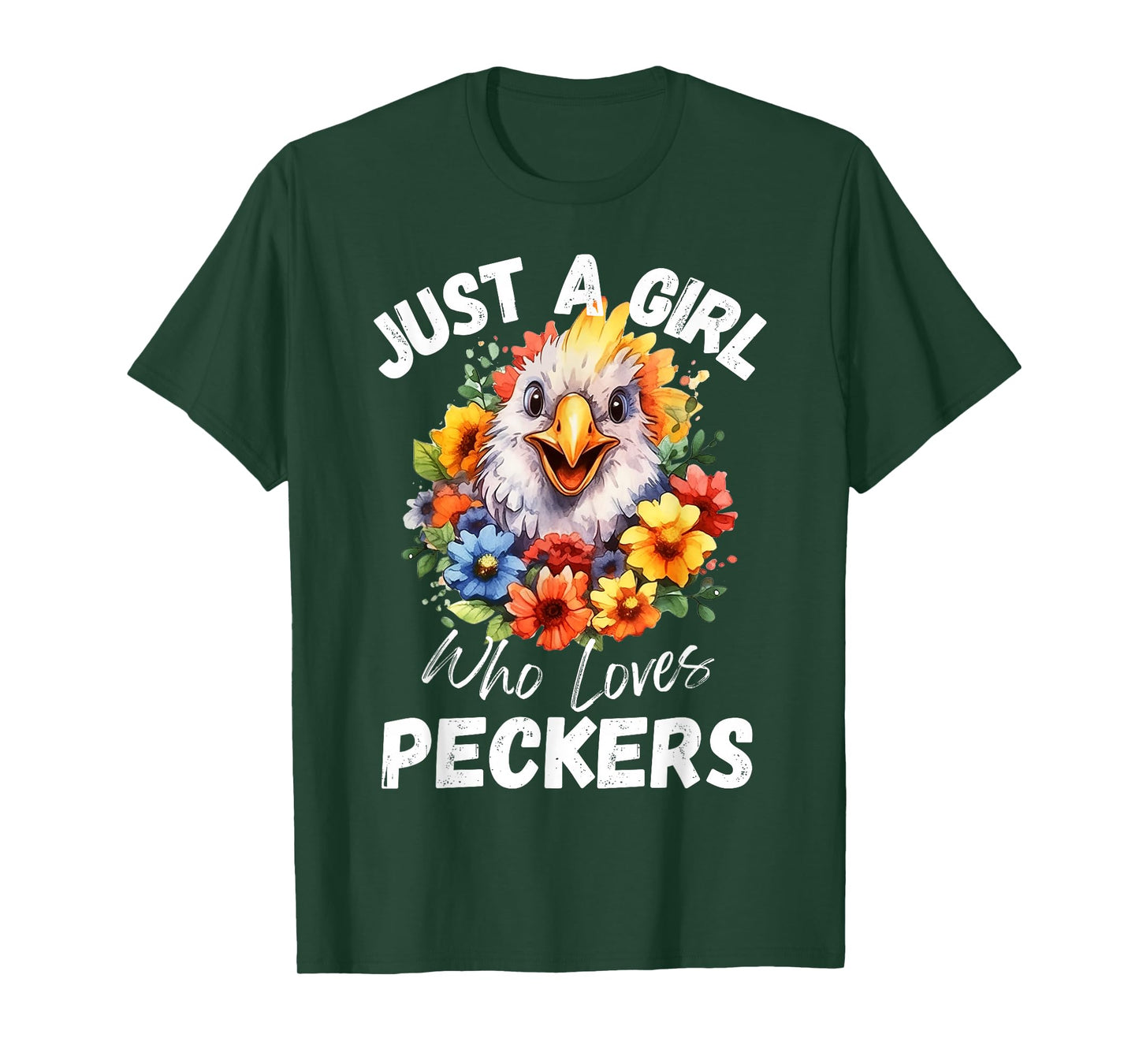 Just a Girl Who Loves Peckers Funny Chicken T-Shirt