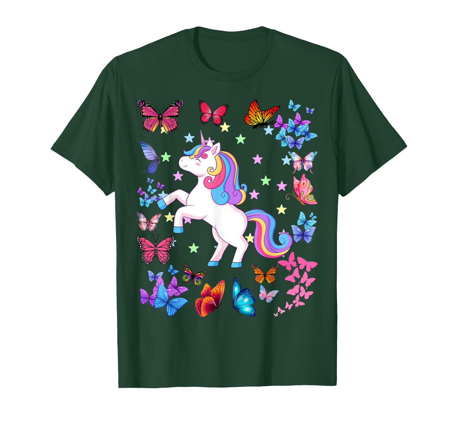 Gifts For Girls Unicorn Butterflies Graphic Tees Kids T-Shirt
