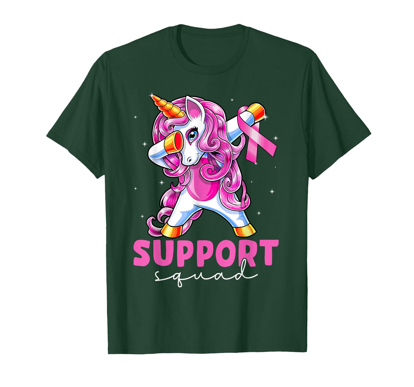 Support Squad Breast Cancer Awareness Pink Unicorn Kids T-Shirt