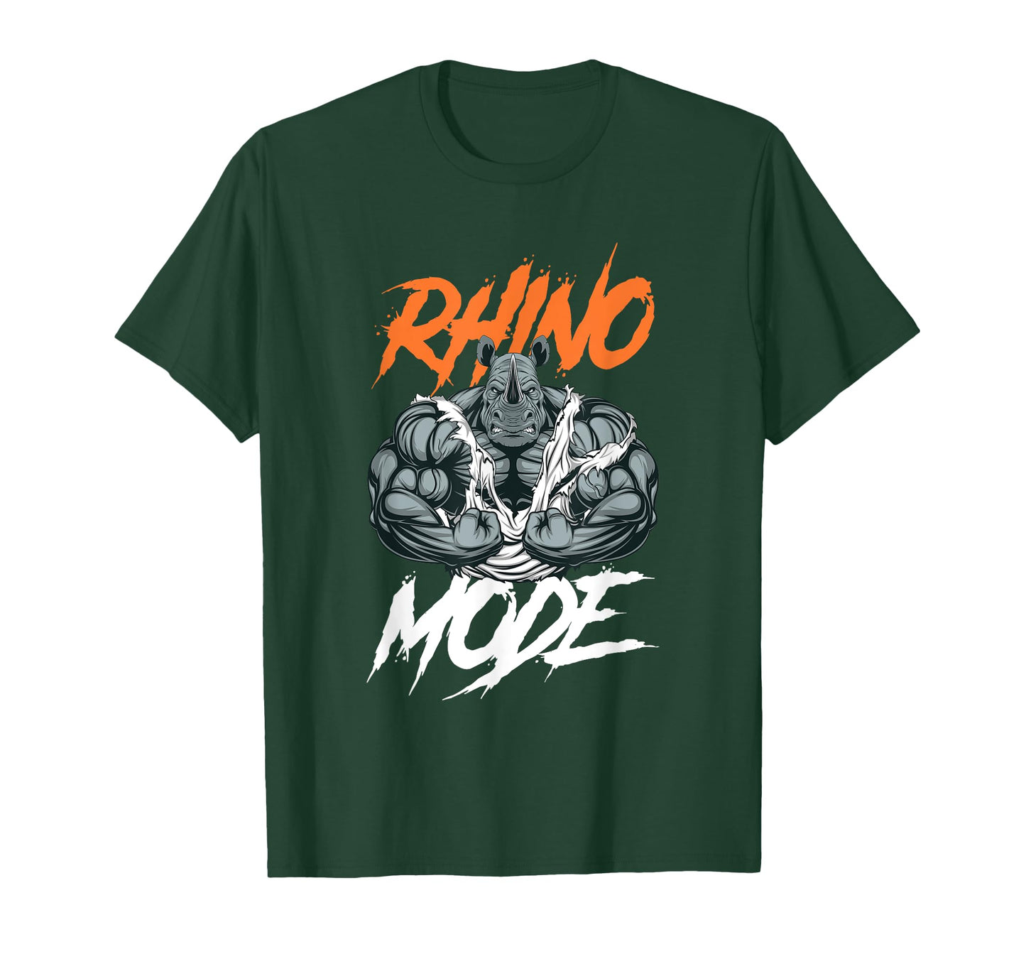 Funny Strong Rhino With Big Biceps Rhino Mode For Gym Lover T-Shirt