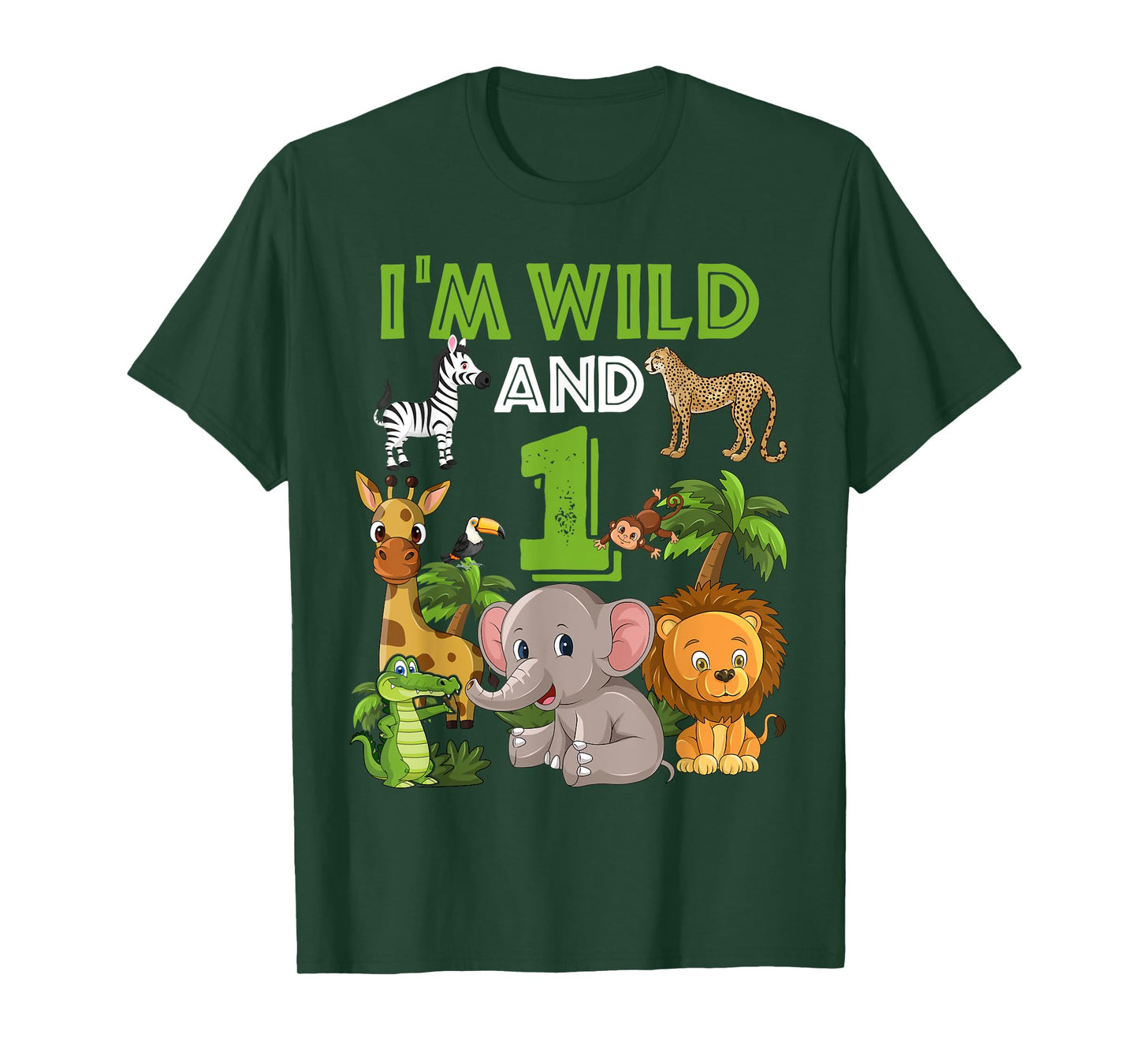1 Year Old Zoo Birthday Shirt Safari Jungle Zoo Animal 1st T-Shirt