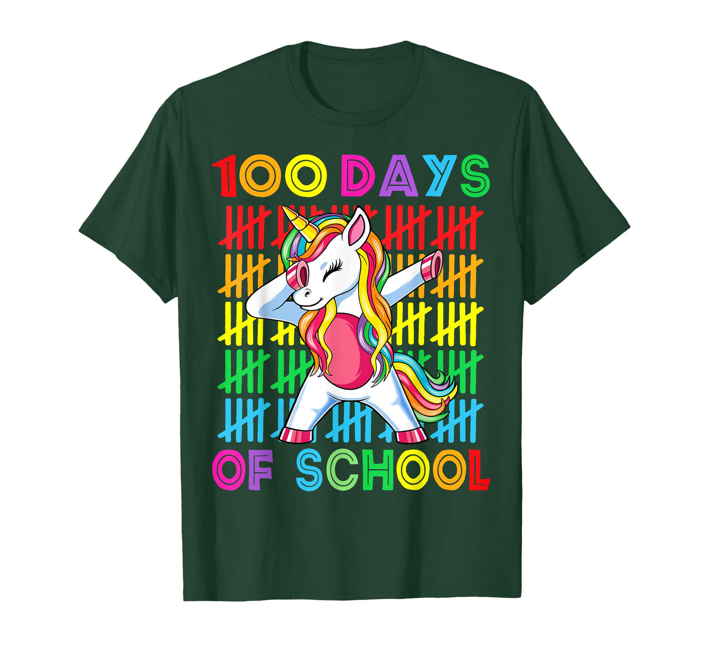 100 Days of School Unicorn Girls Teacher 100th Day of School T-Shirt