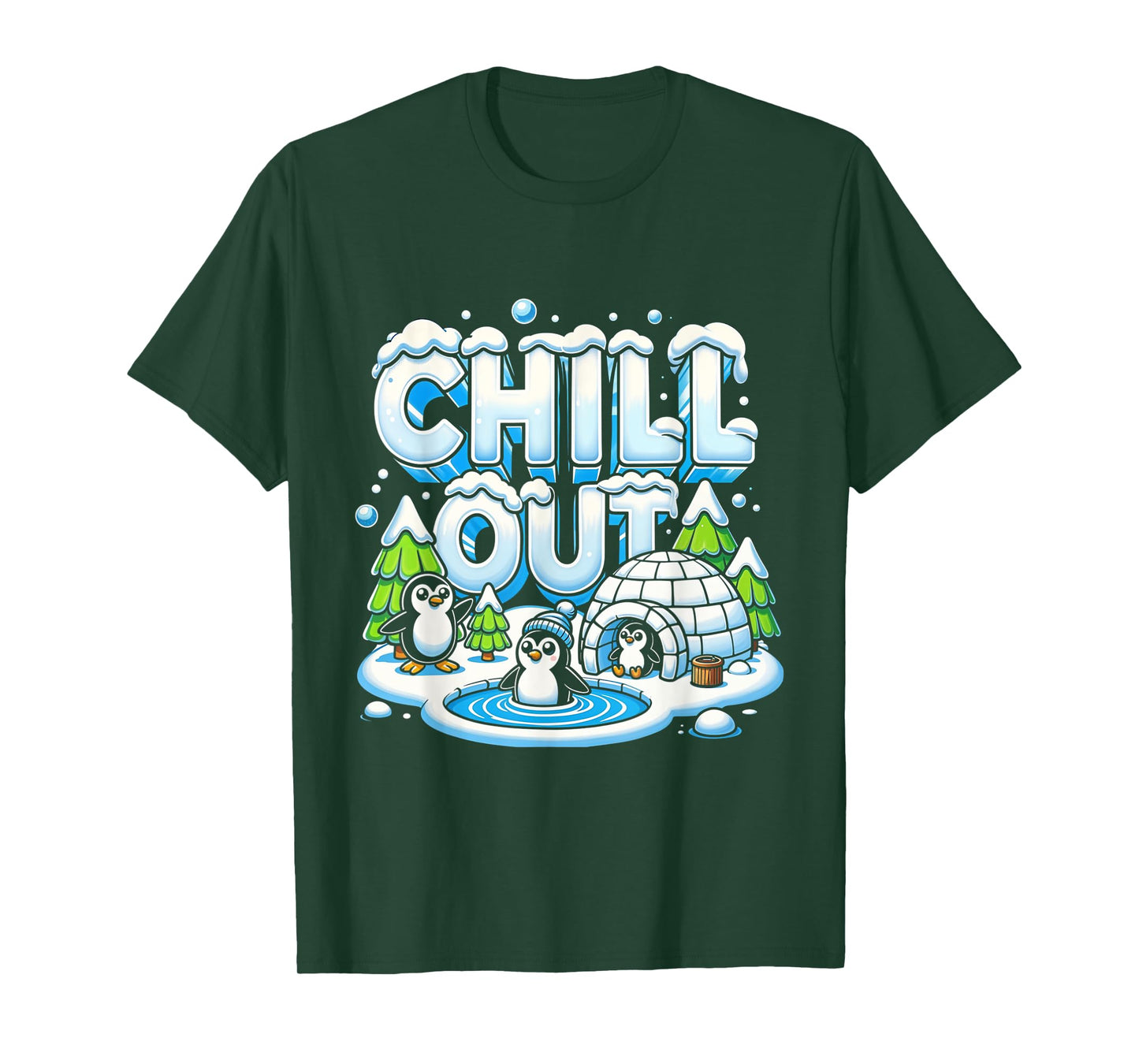 Antarctica Penguin Chill Out Shirt Cute Winter Penguin Igloo T-Shirt