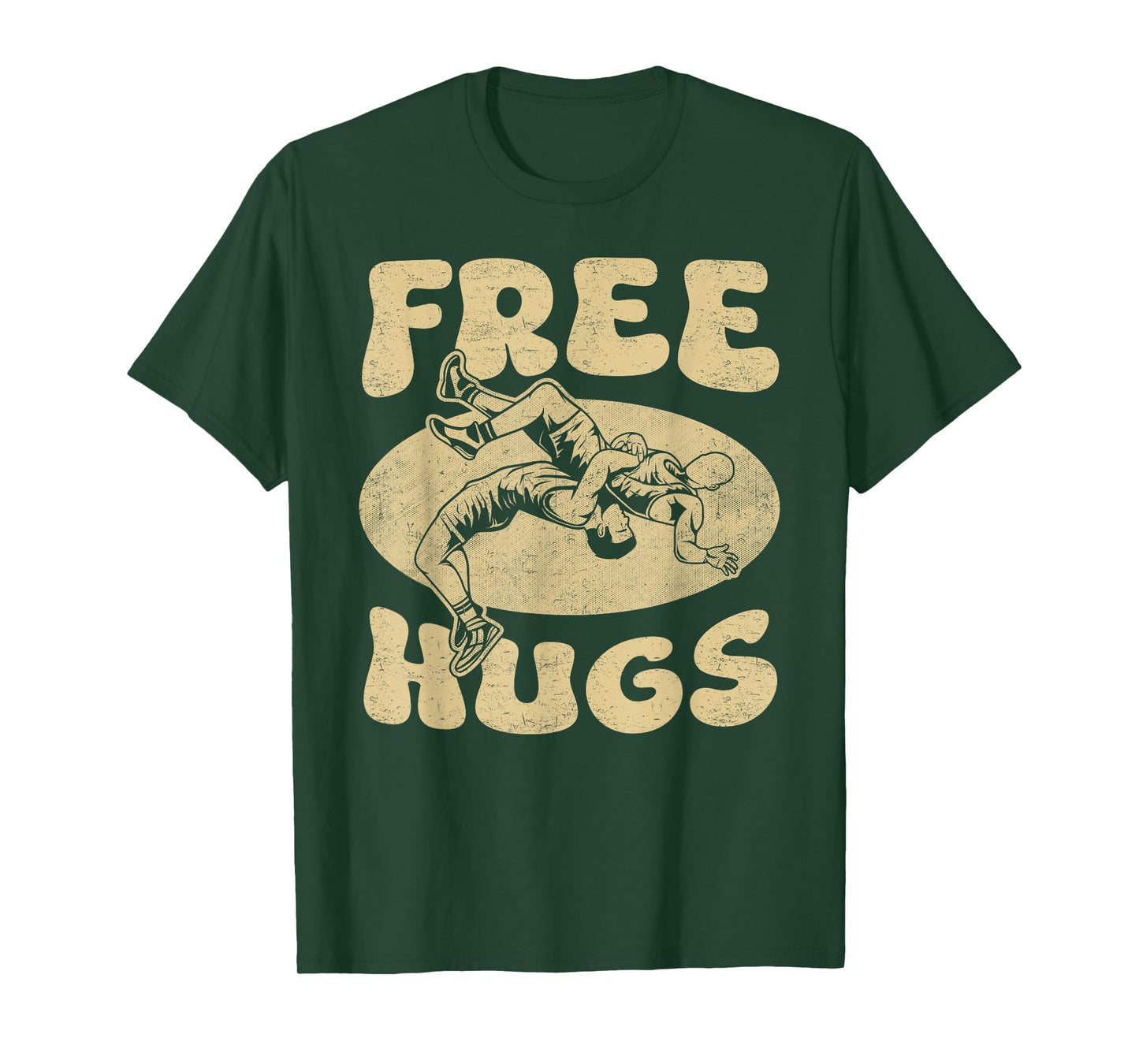 Wrestling - Funny Free Hugs Wrestling Shirt Wrestler Wrestle T-Shirt