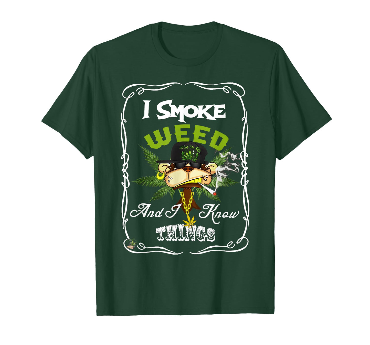 I Smoke Weed And I Know Things Funny Monkey Smoke Weed T-Shirt