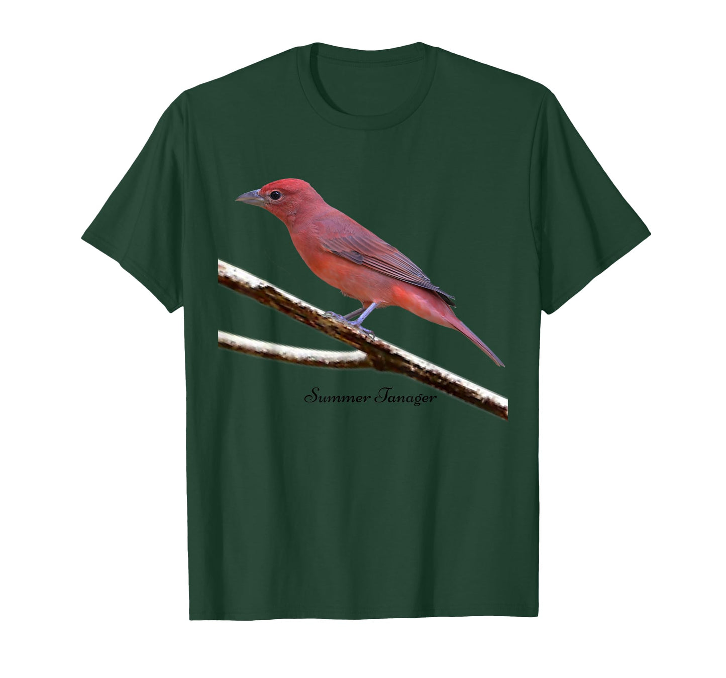 Summer Tanager Bird Ornithology T-Shirt for Men Women Kids