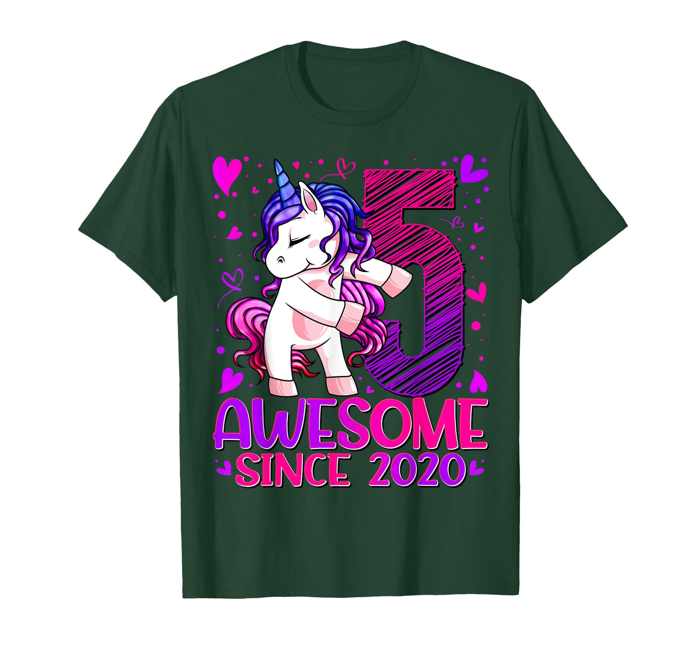 5 Year Old Unicorn Gifts For Girls 5th Birthday Girl Party T-Shirt