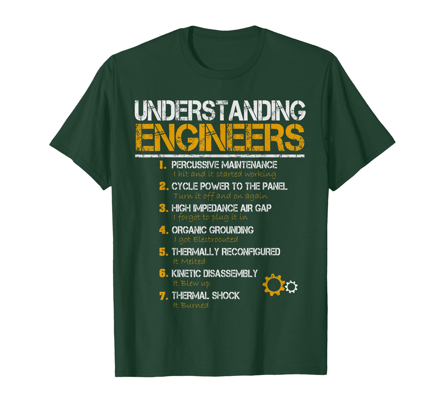Understanding Engineers Tees Unisex-Adults Black Small Straight Vintage Engineering T-Shirt