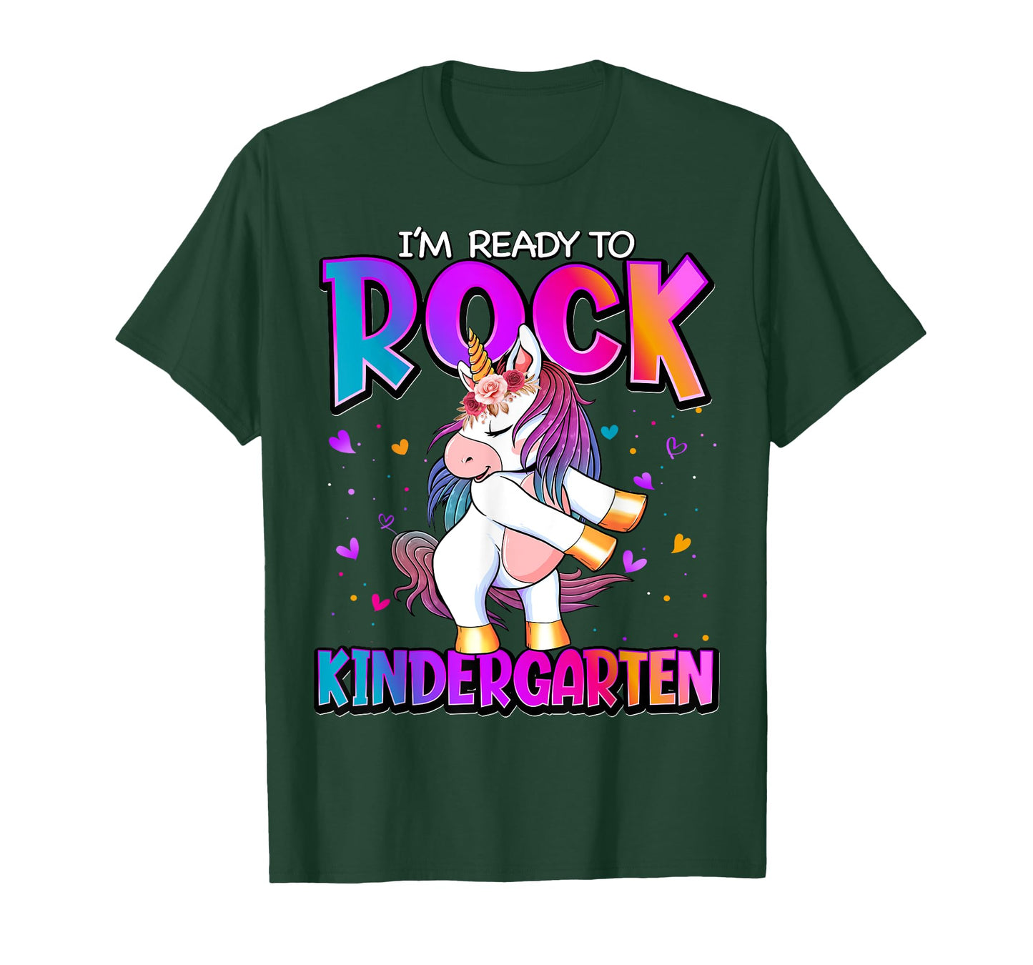 I'm Ready To Rock Kindergarten Unicorn Back To School Girls T-Shirt