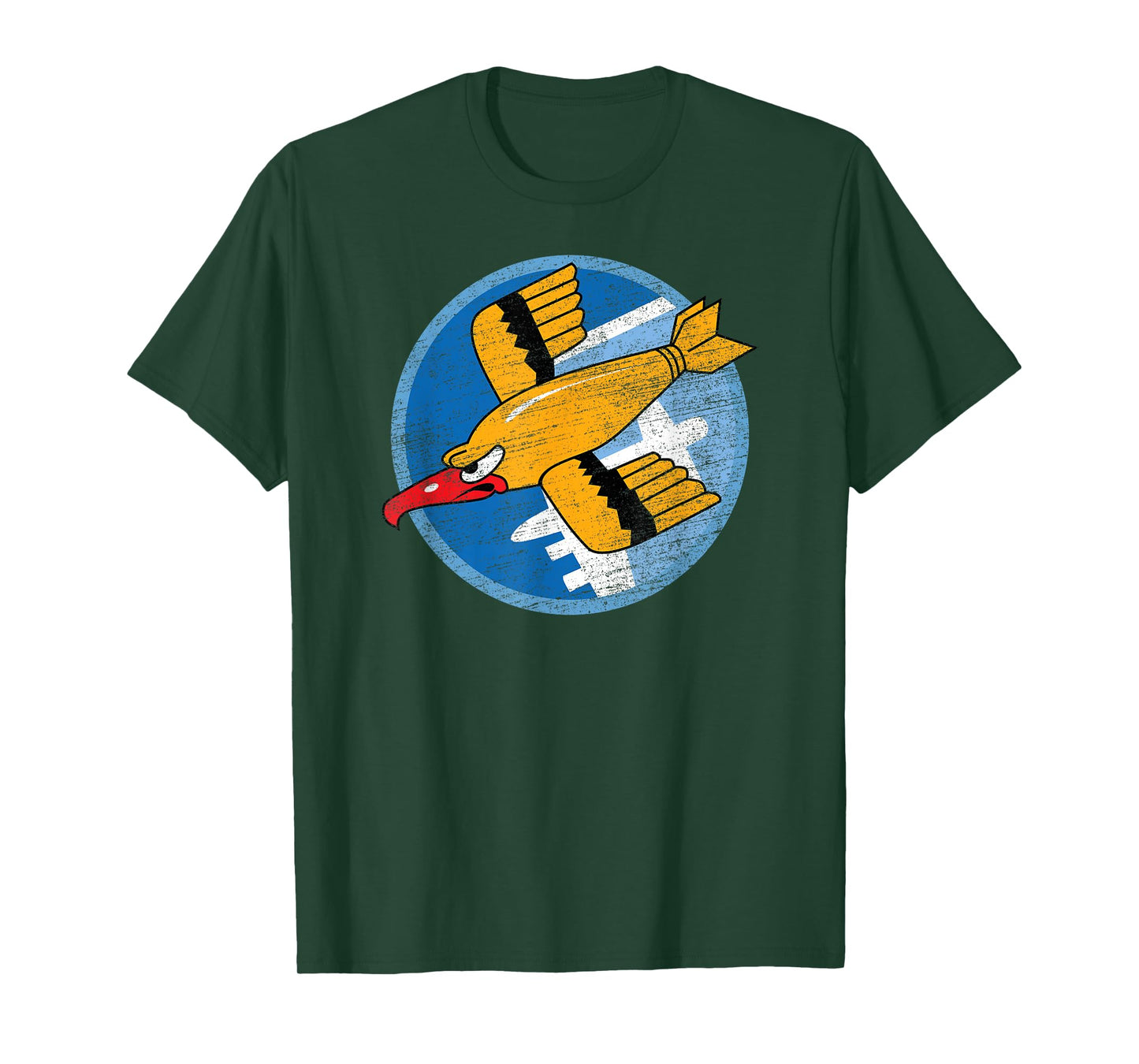 THE SALTY VETERAN WW2 91st Bomb Squadron Flying Fortress Soaring Bird Patch Unisex Adult T-Shirt - Black - Small