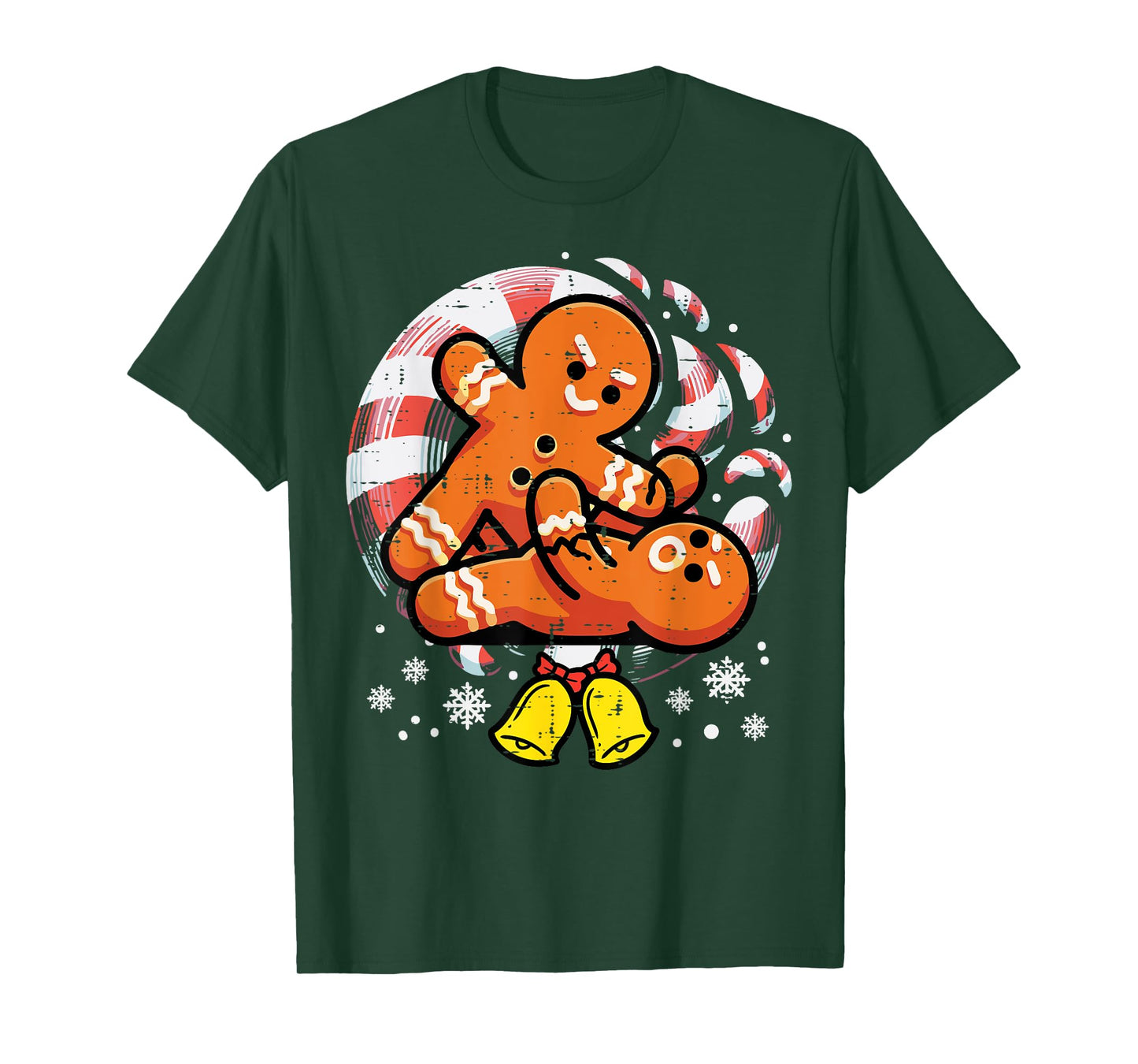 Christmas Jiu Jitsu Gingerbread Xmas Bjj Wrestling Men Kids T-Shirt