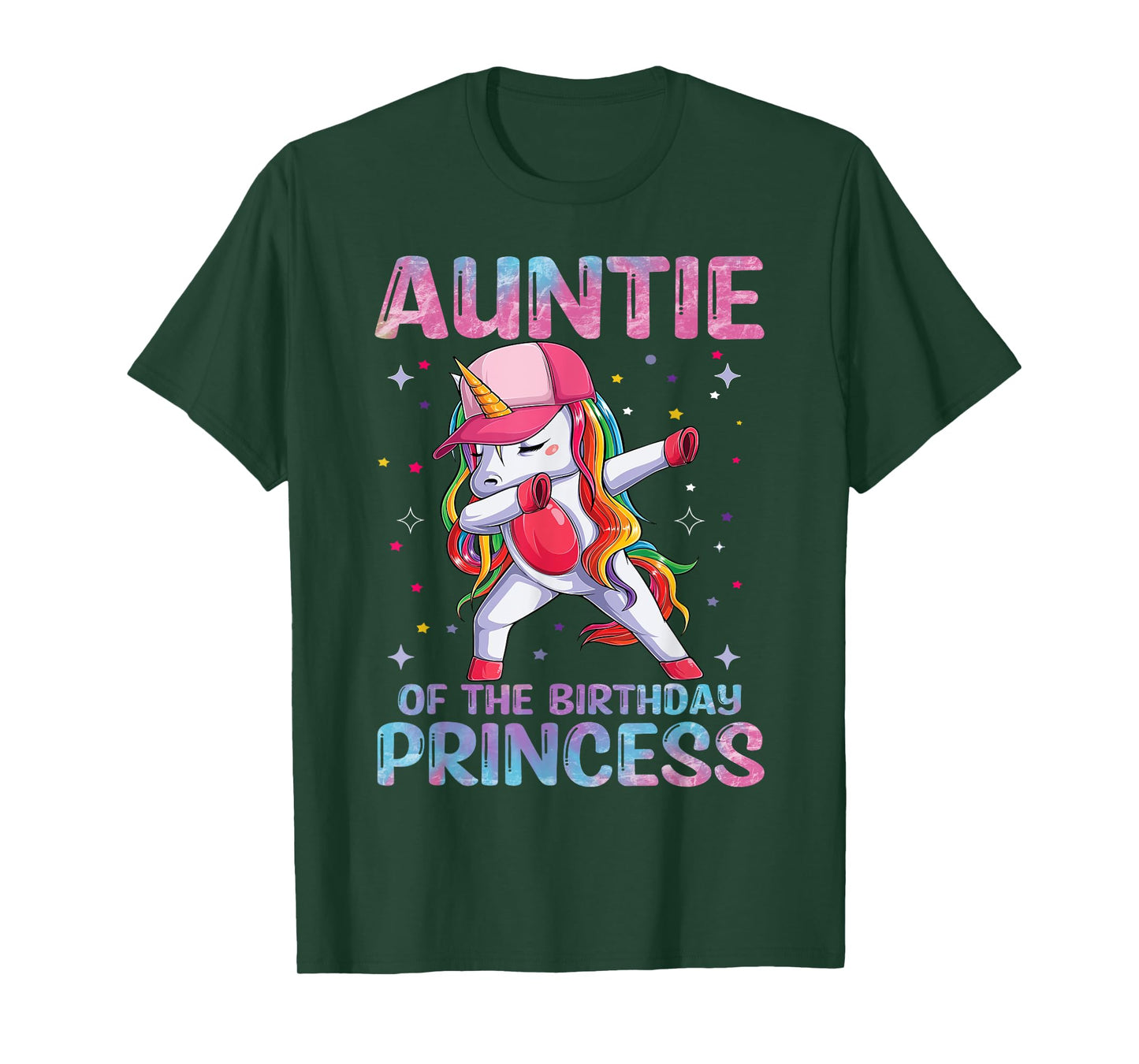 Auntie of the Birthday Princess Girl Dabbing Unicorn Aunt T-Shirt