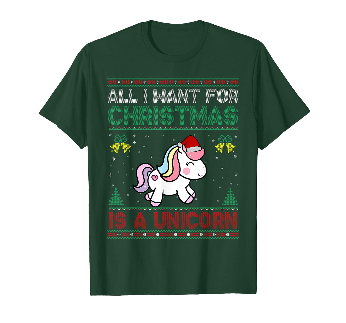 All I Want For Christmas Is A Unicorn Ugly Sweater T-Shirt