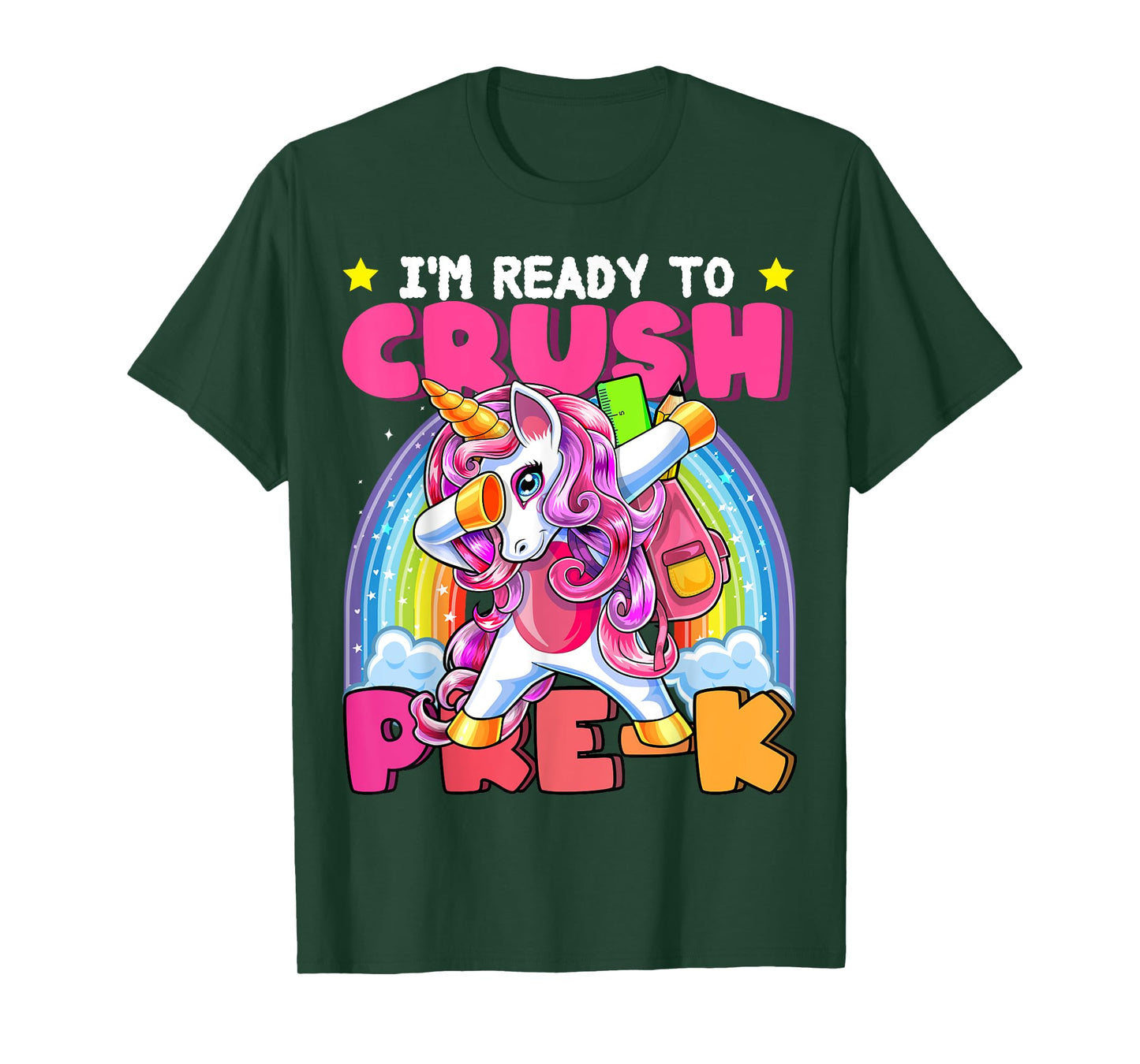 Crush Pre-K Dabbing Unicorn Back to School Girls Gift T-Shirt