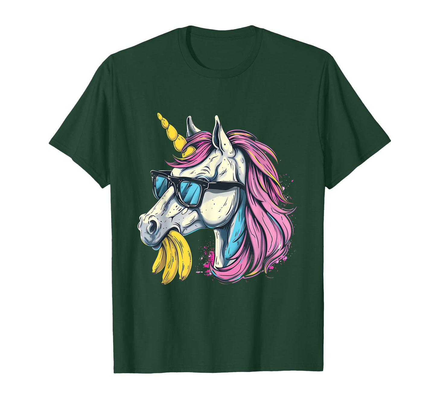 Banana Unicorn Portrait Artwork Banana Lover Bananas Fruit T-Shirt