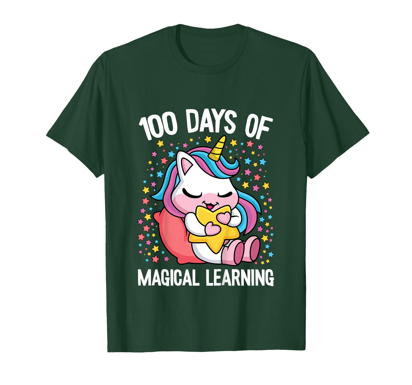 100 Days Of Magical Learning 100th Day Of School Unicorn T-Shirt