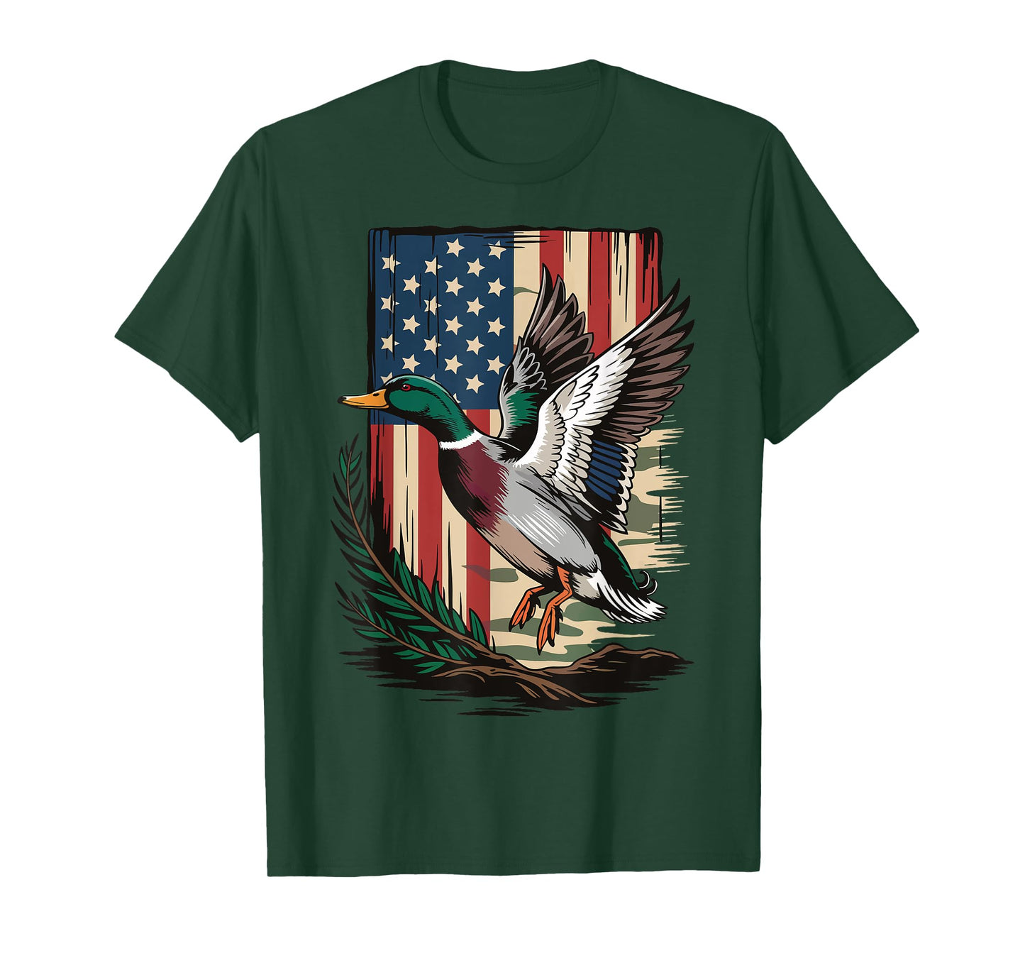 Duck American Flag Duck Hunting T-Shirt