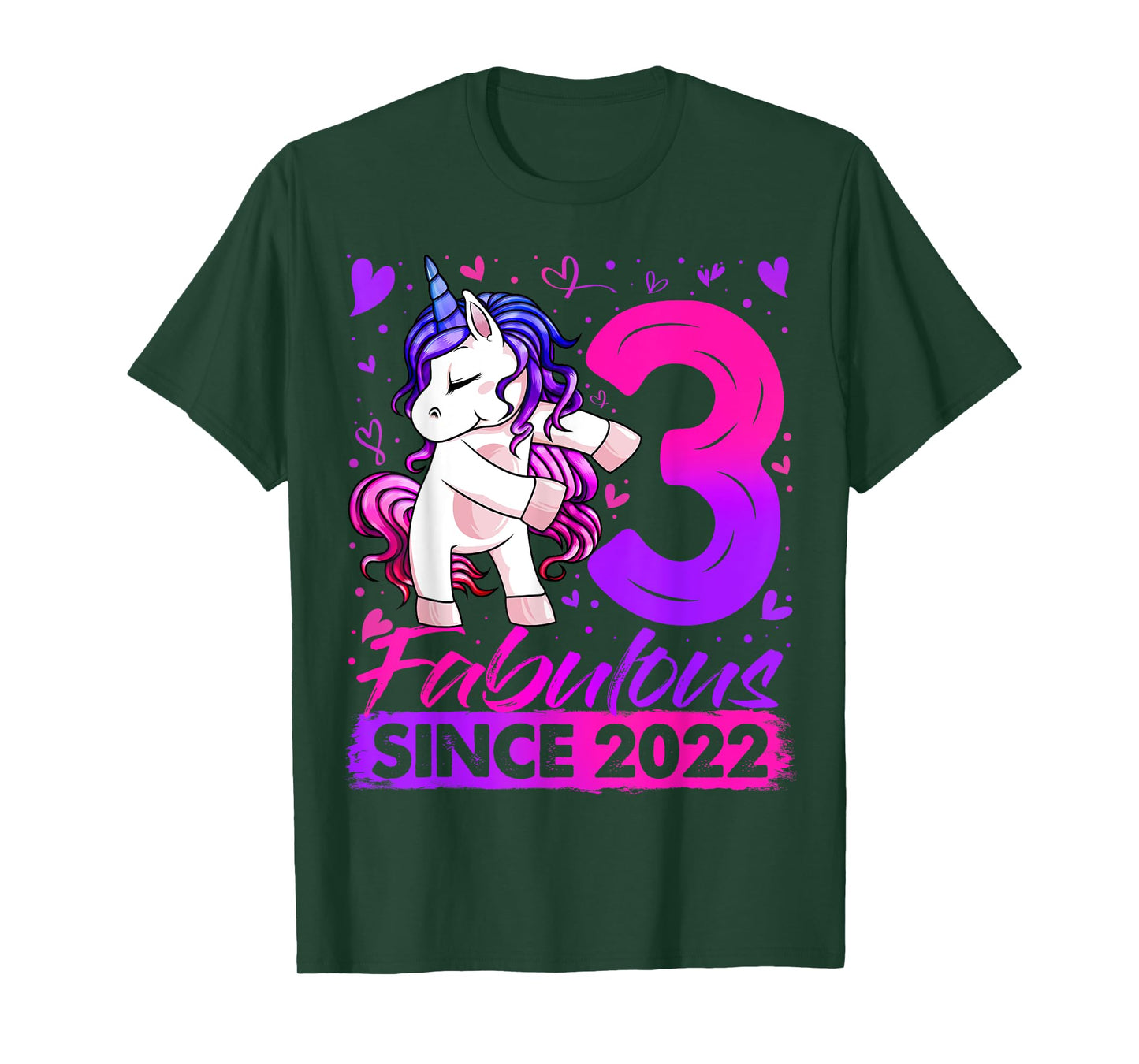 3 Year Old Unicorn Gifts For Girls 3rd Birthday Girl Party T-Shirt
