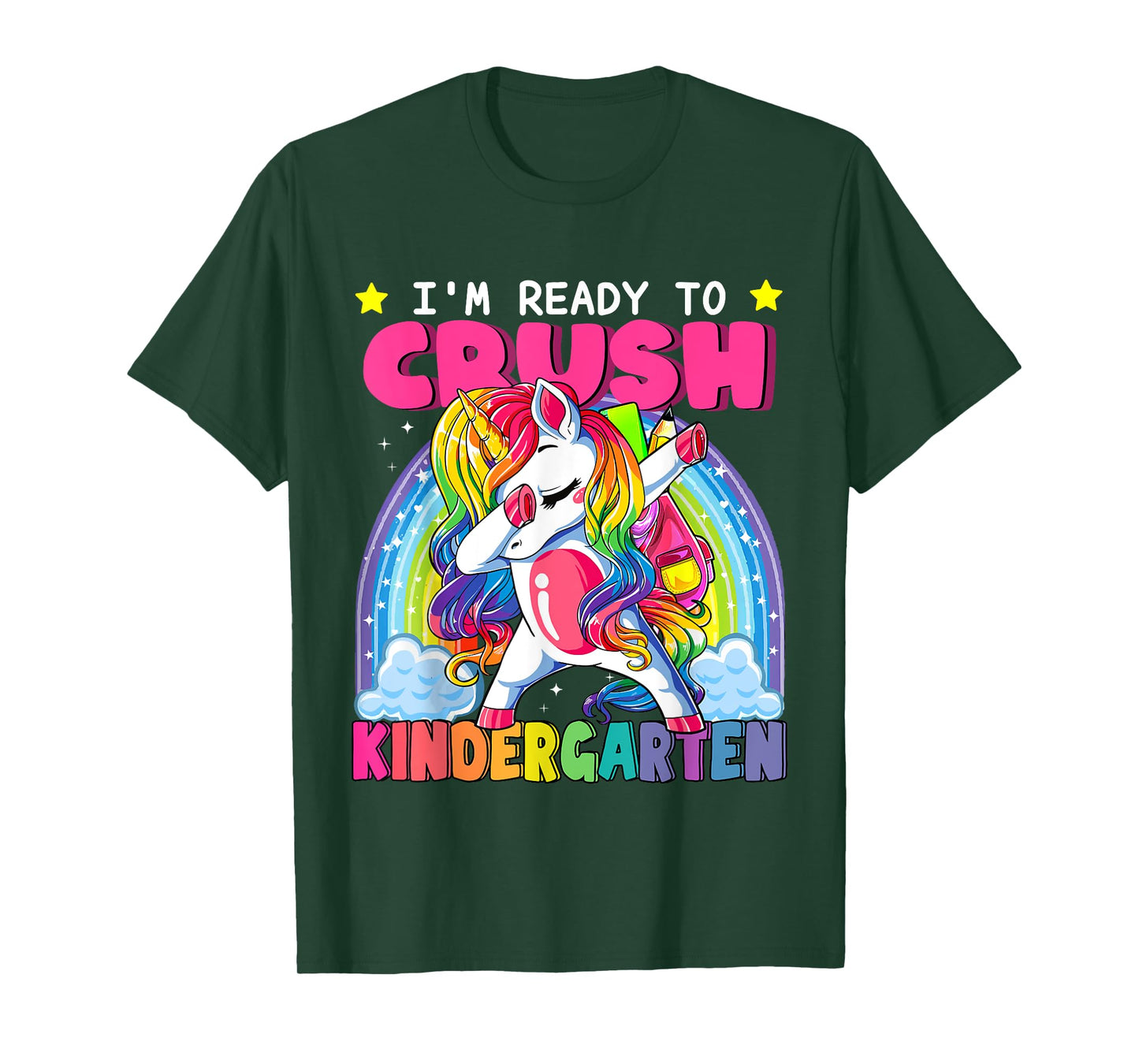 Back To School Unicorn I'm Ready To Crush Kindergarten Kid T-Shirt