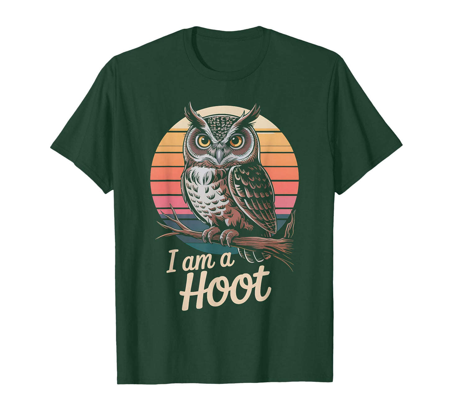Vintage Owl I Am a Hoot Humor Bird Lover Cool T-Shirt