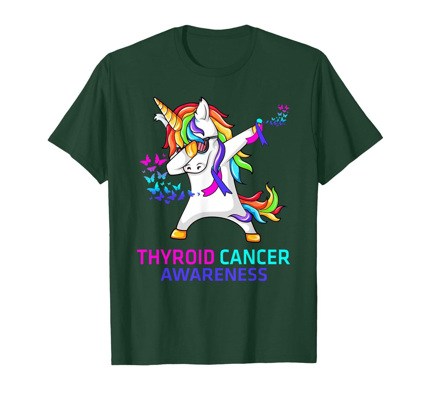 Inspirational Thyroid Cancer Awareness Unicorn T-Shirt