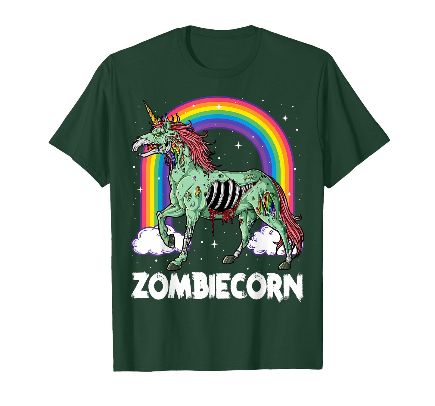 Zombiecorn Zombie Unicorn Halloween Women Girls Rainbow T-Shirt