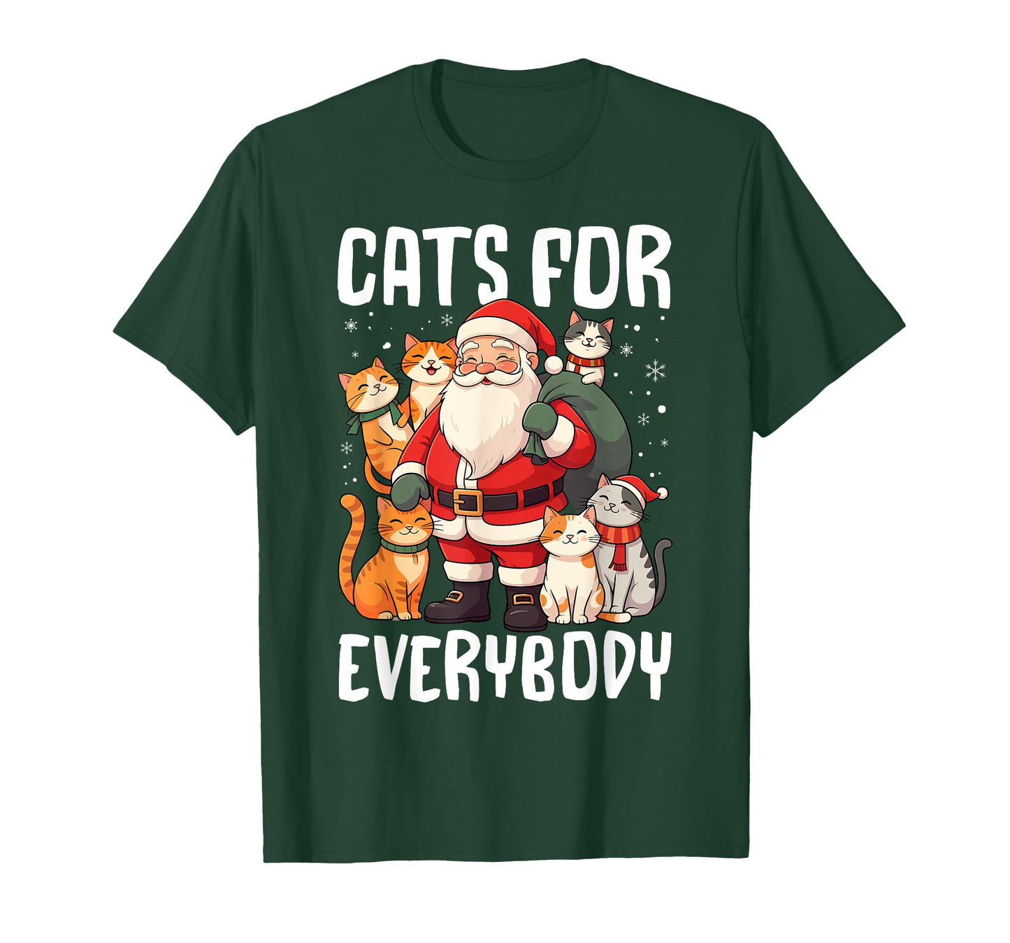 Cats For Everybody Christmas Santa with Cats T-Shirt