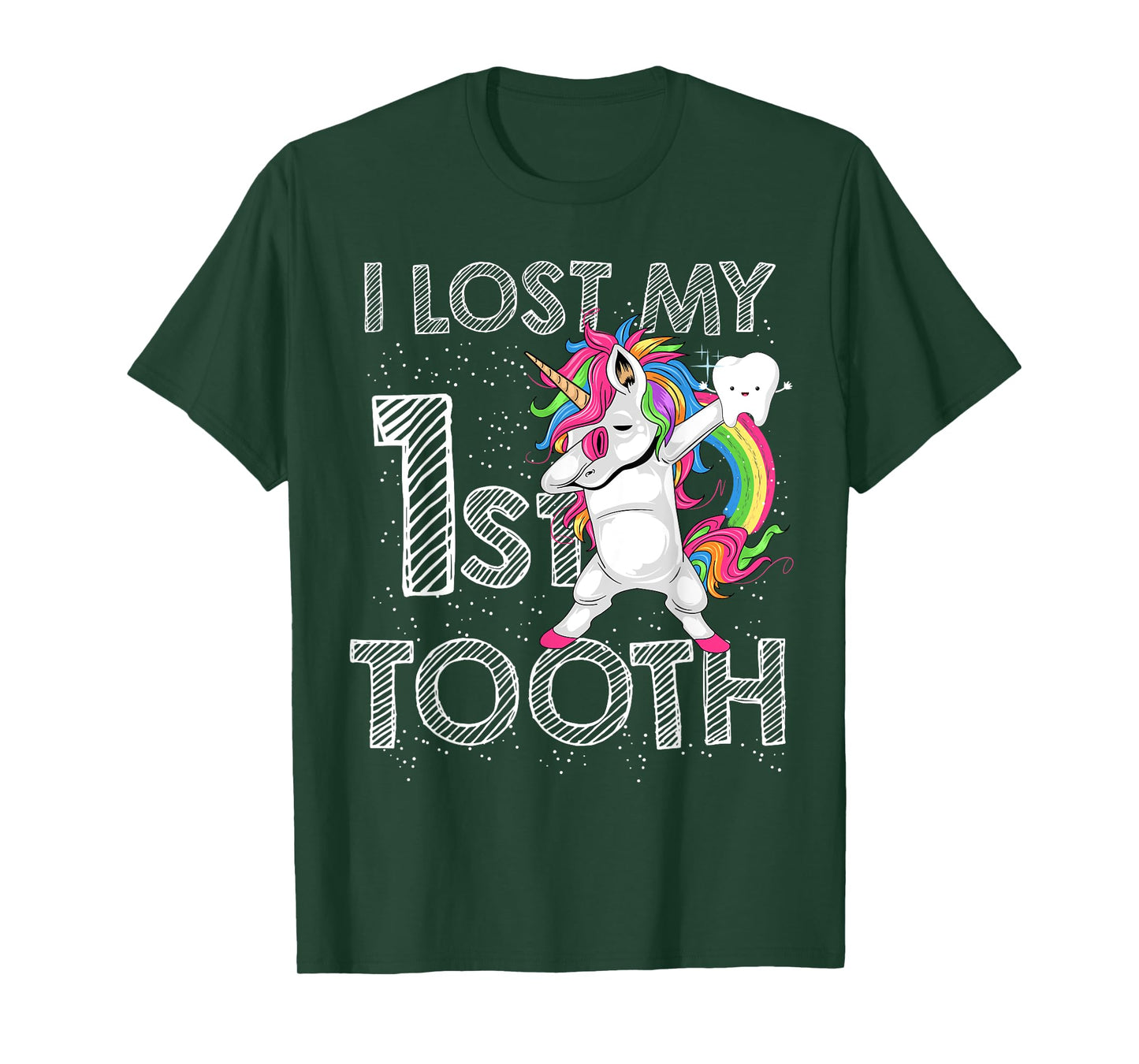I Lost My First Tooth Baby Tooth Fairy Unicorn Dabbing T-Shirt