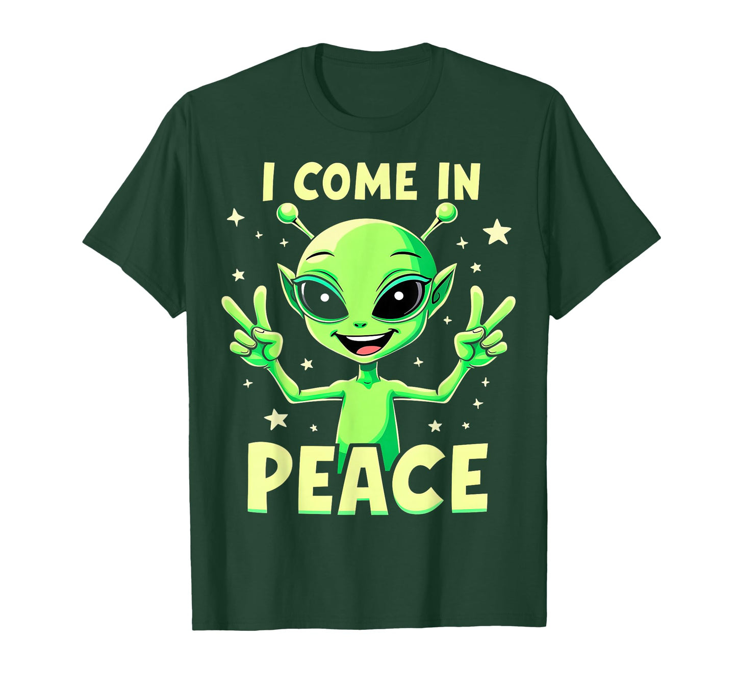 Cute Alien I Come in Peace Fun Sci-Fi T-Shirt