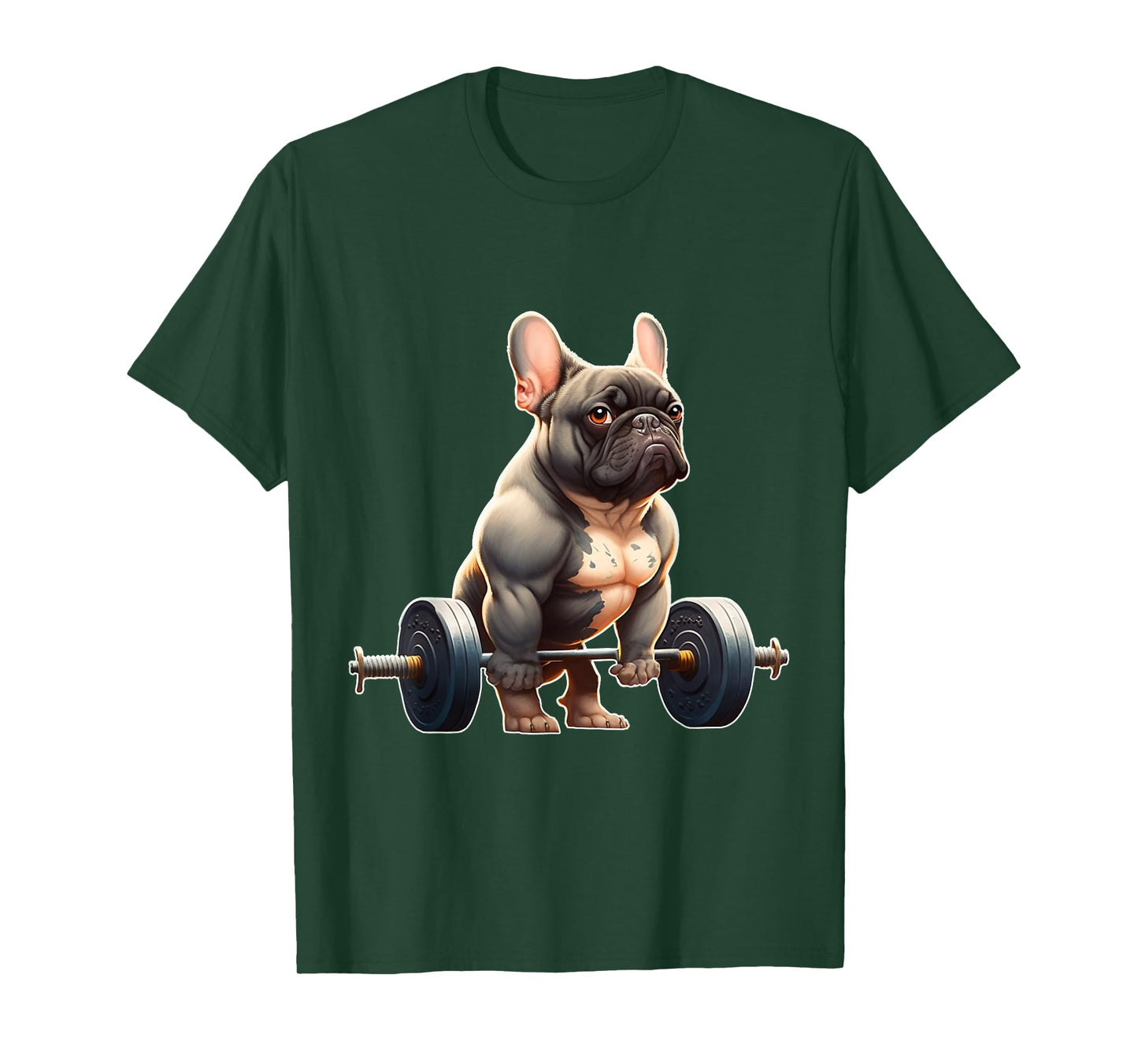 Funny French Bulldog Bodybuilding Gym Frenchie Weightlifter T-Shirt