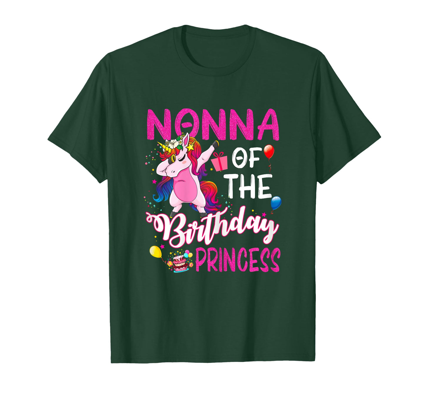 Nonna Of The Birthday Princess Unicorn Girl T-Shirt