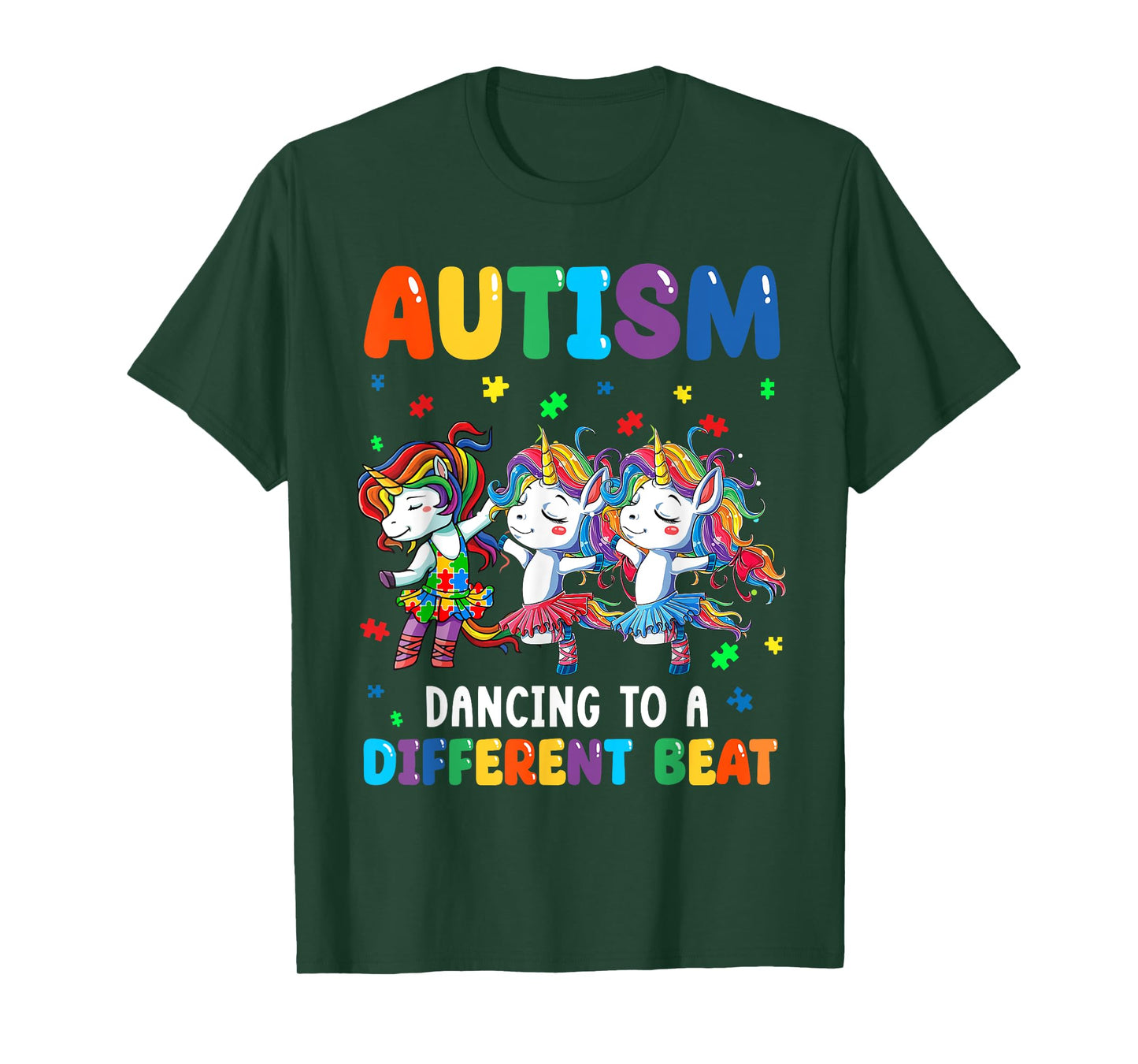 Autism Unicorn Dancing To A Different Beat Autism Awareness T-Shirt
