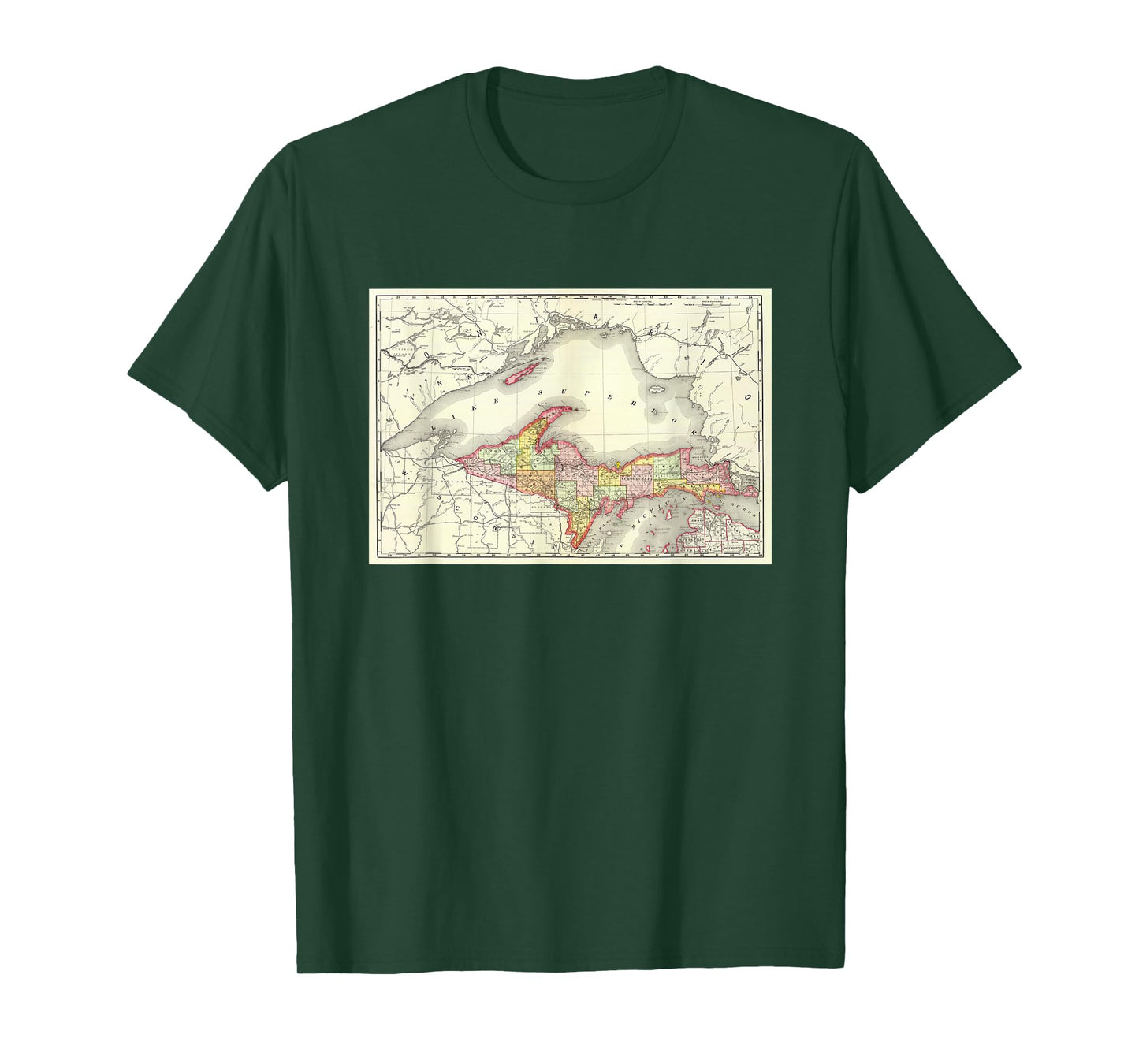 Michigan Upper Peninsula Map T-Shirt