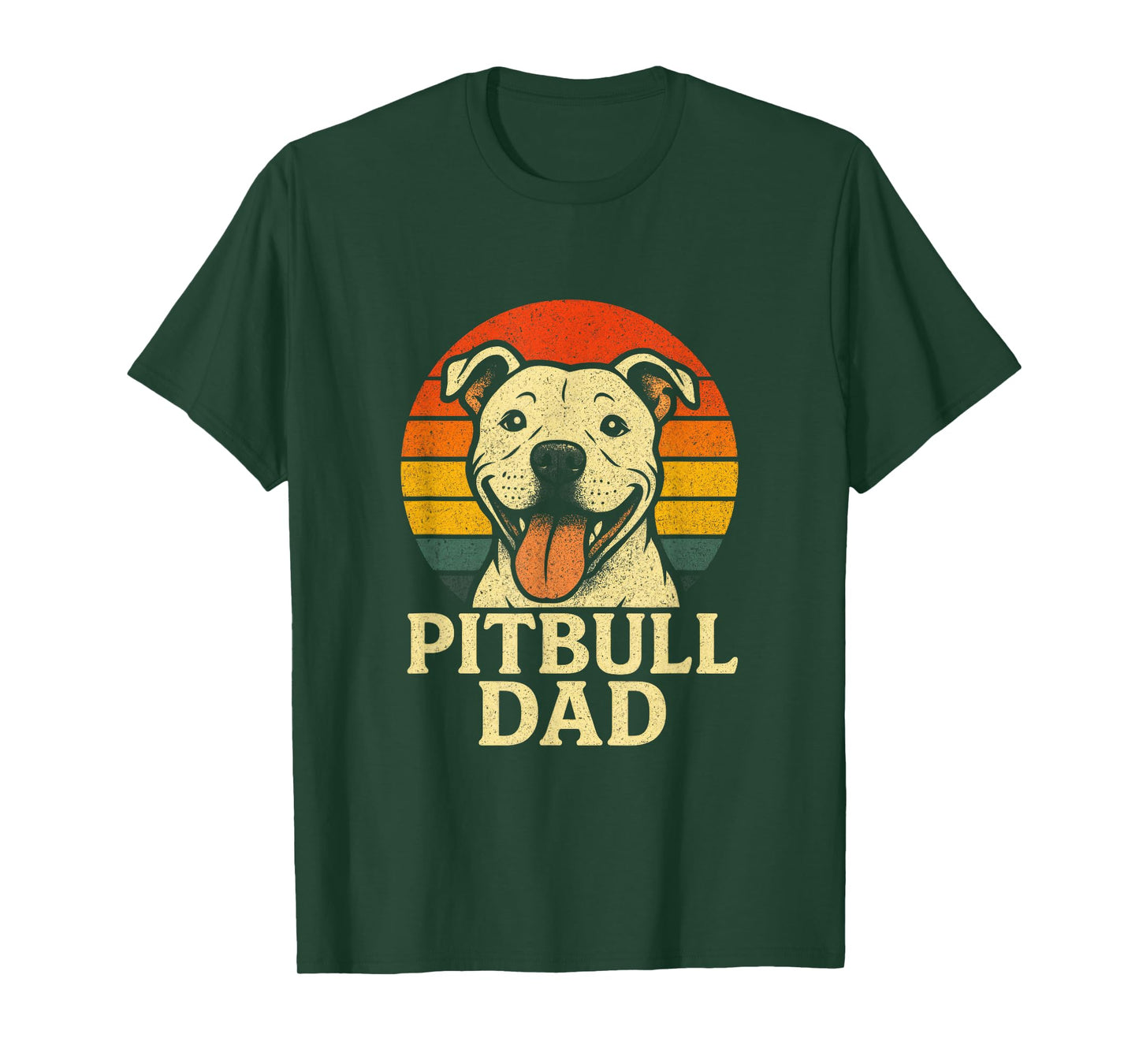 Pitbull DAD - Vintage Smiling Pitbull Lover T-Shirt