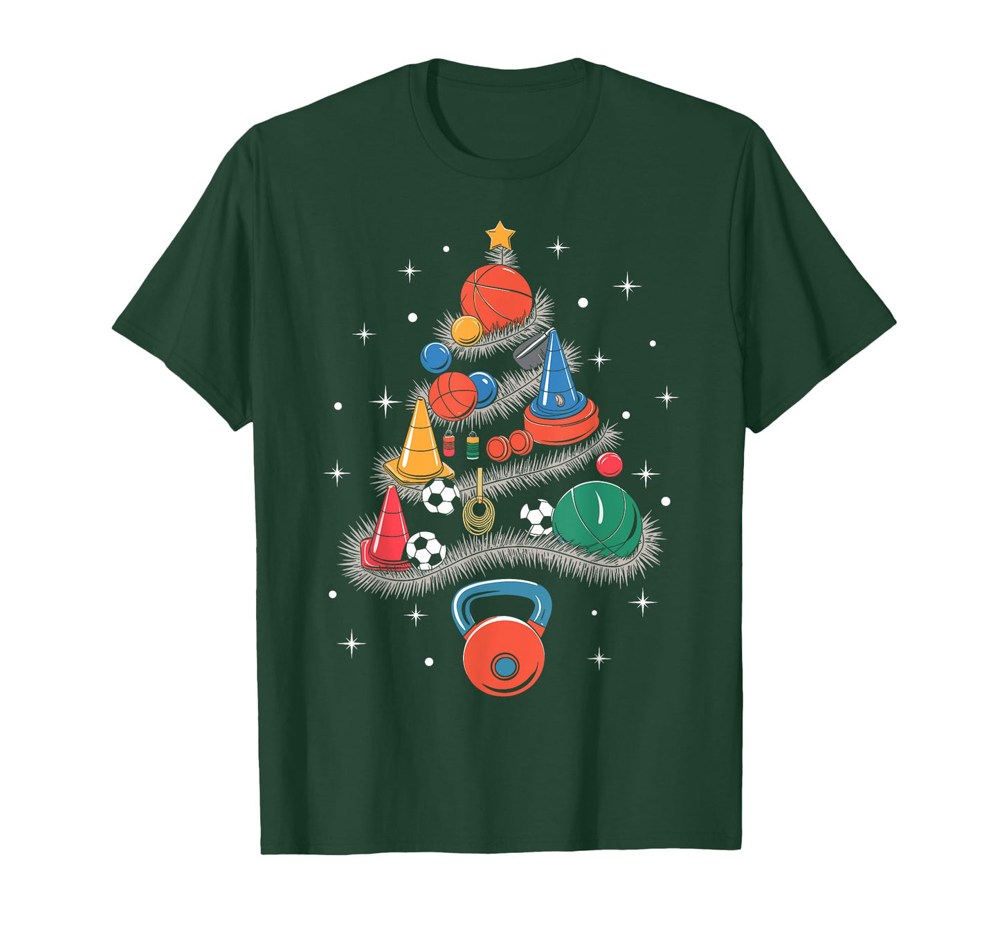 PE Teacher Xmas Physical Education Teacher Christmas Tree T-Shirt