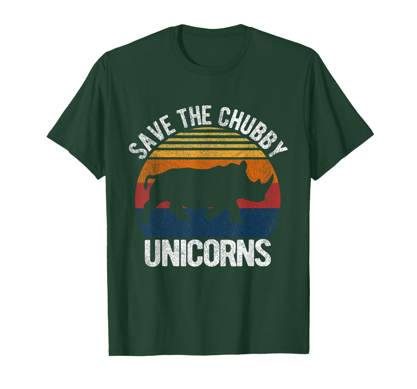 Save The Chubby Unicorns Funny Rhino Chubby Unicorn Retro T-Shirt