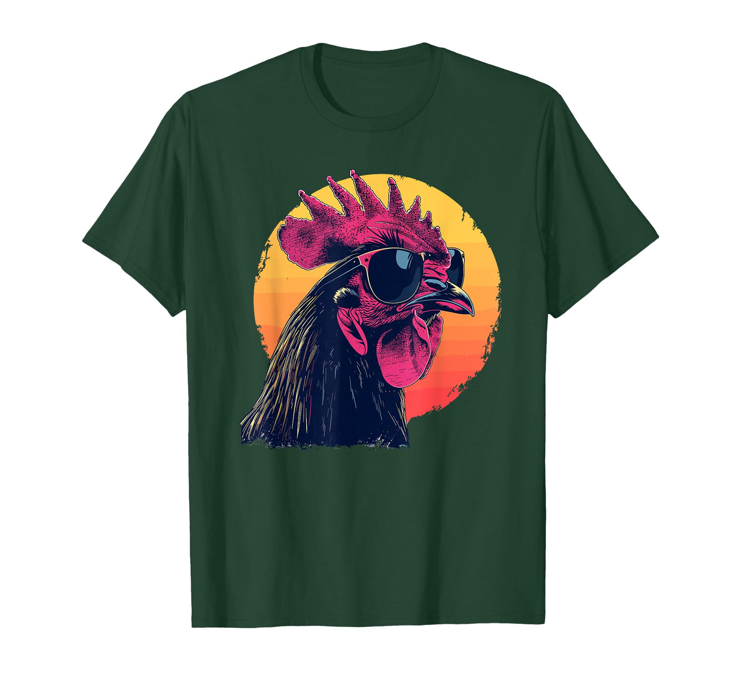 Retro Vintage Chicken Cool Rooster Wearing Sunglasses T-Shir T-Shirt