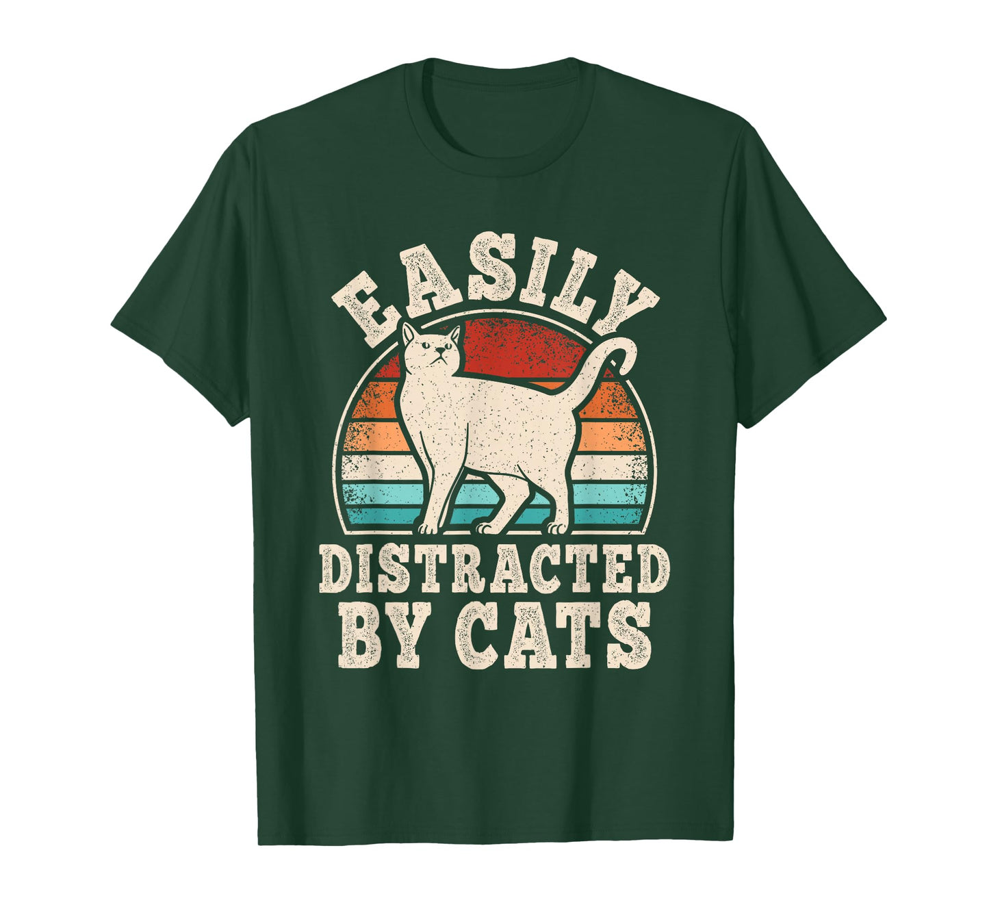 Easily Distracted by Cats Retro Cat Lover Men Women Kids T-Shirt