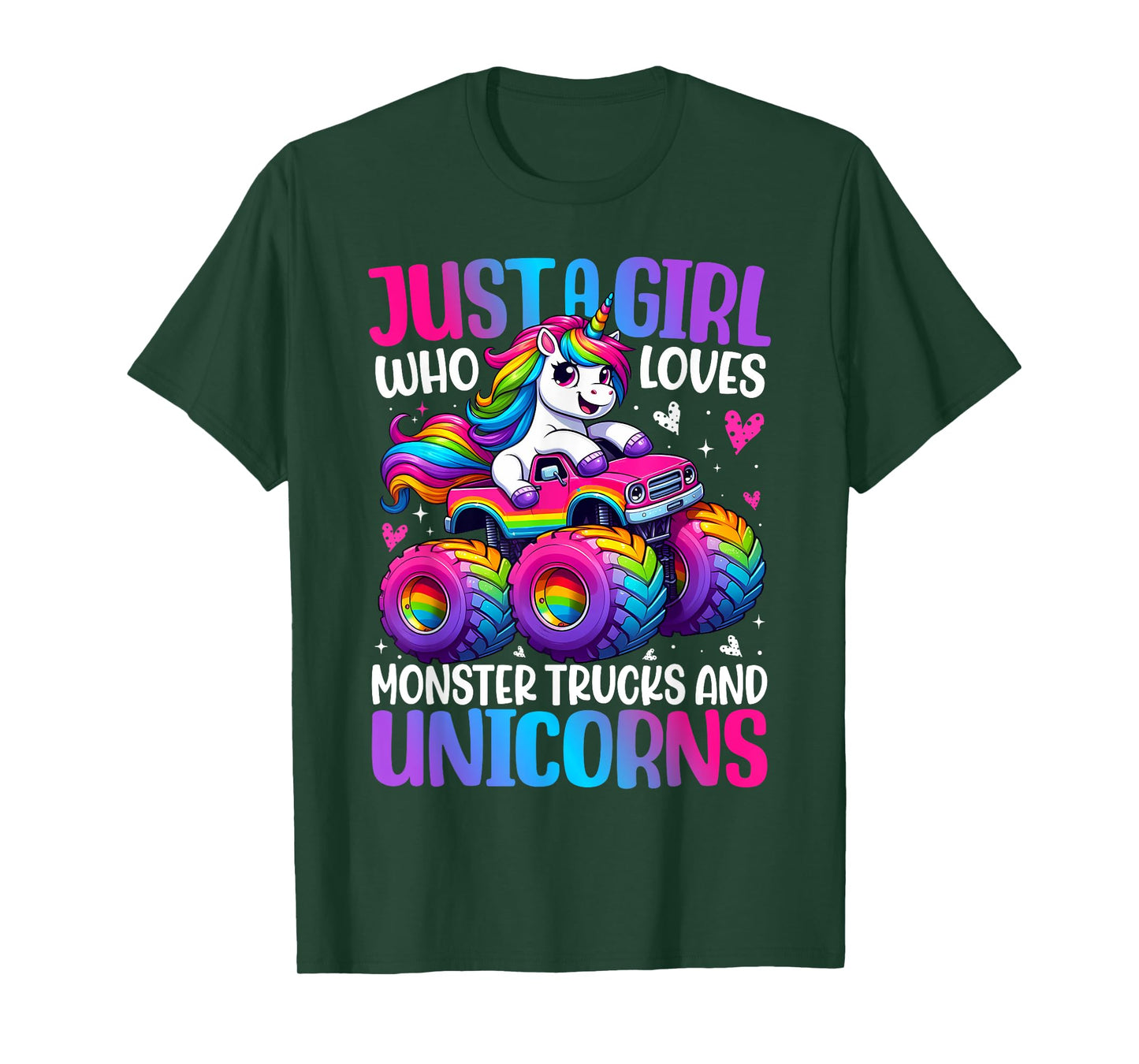 Just a Girl Who Loves Monster Trucks And Unicorns Toddler T-Shirt